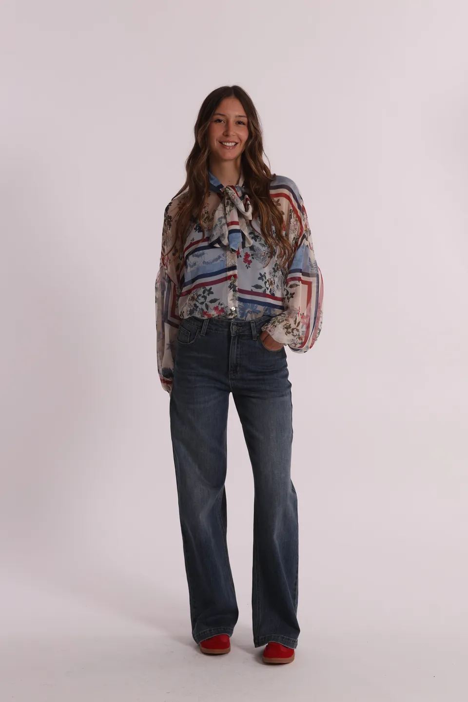 Mimi Mua Jeans Vita Alta jeans wide leg blu chiaro