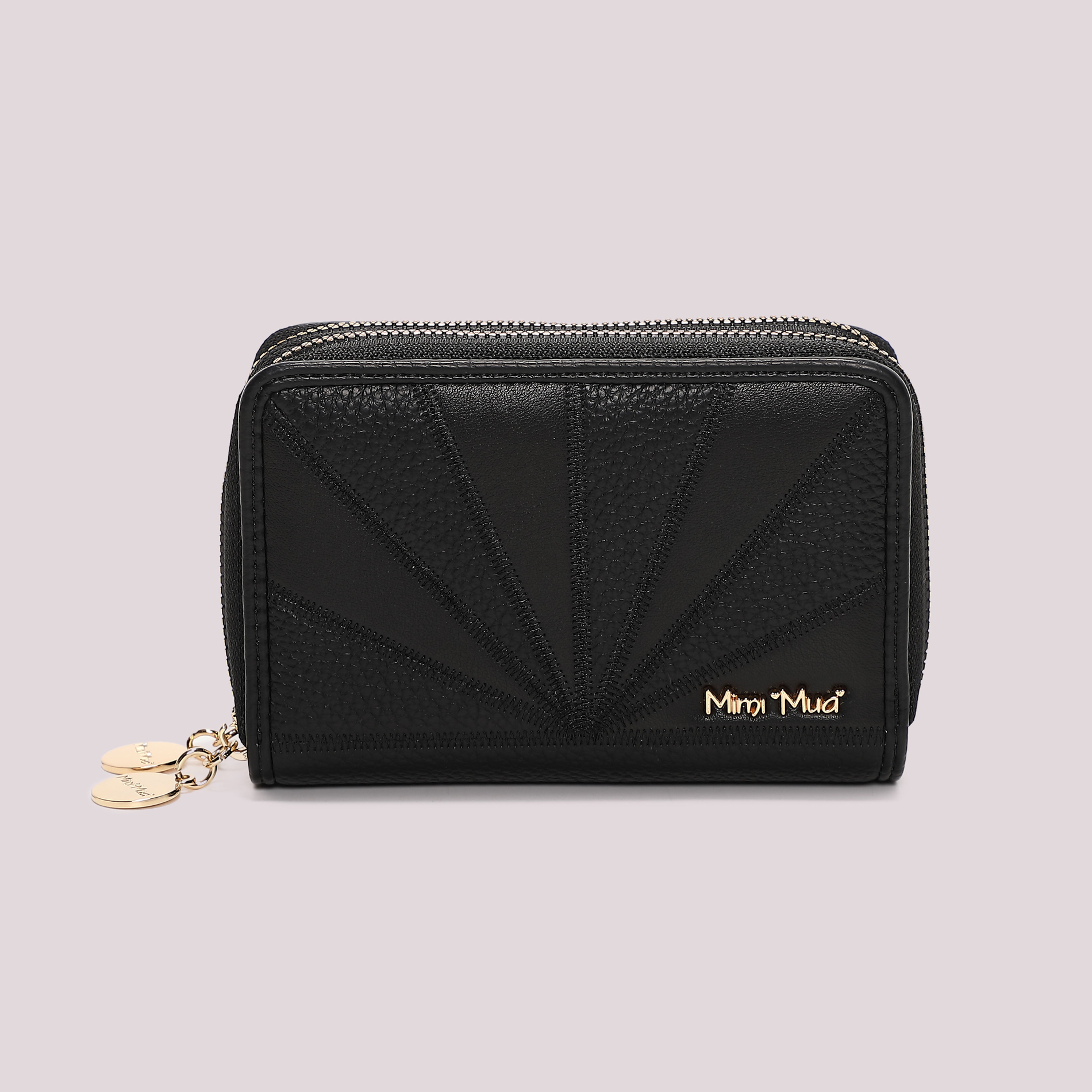 Mimi Mua Portafoglio Medio 2 Zip Portafoglio Nero