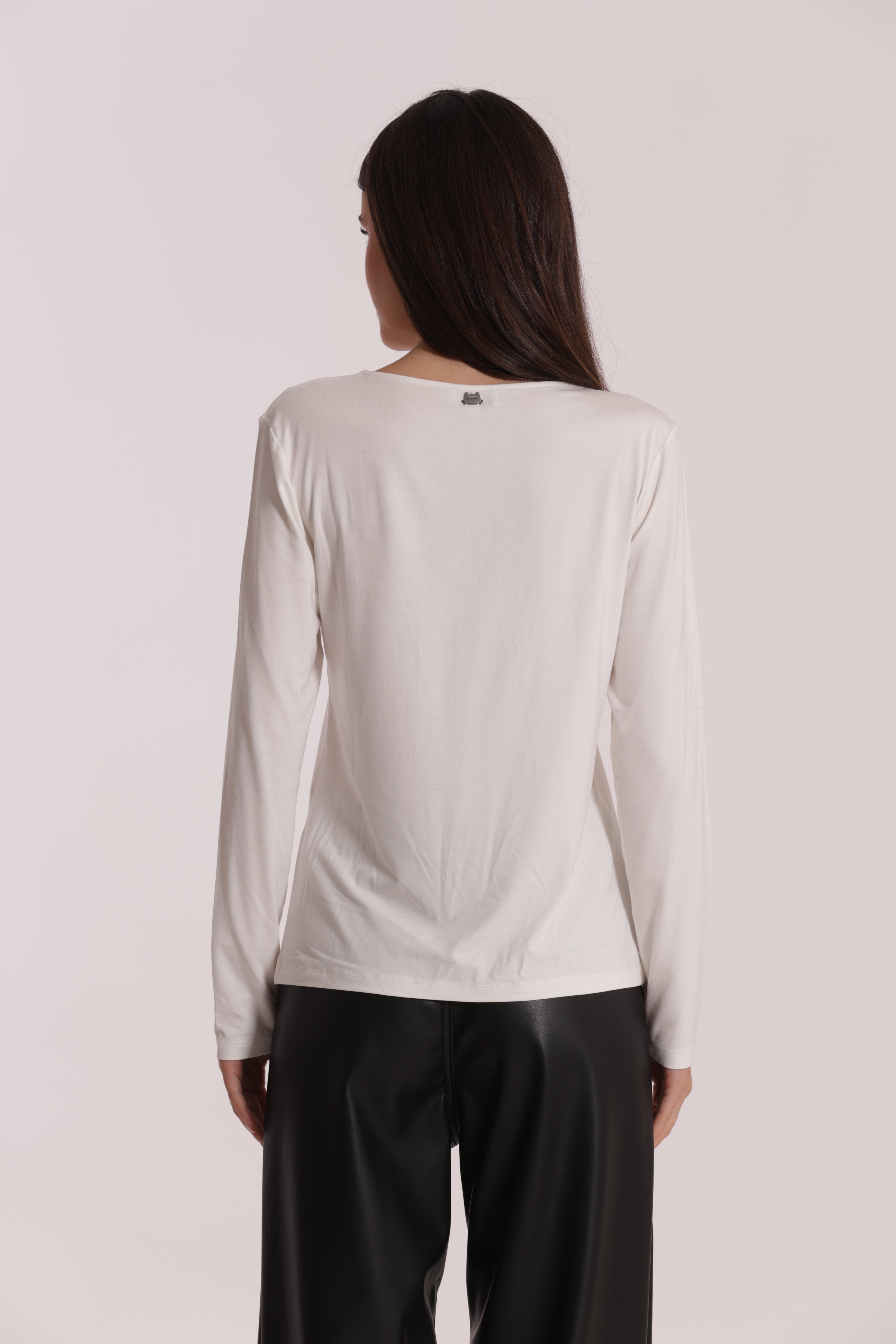 Mimi Mua T-Shirt Nodo Davanti Bianca Cotone
