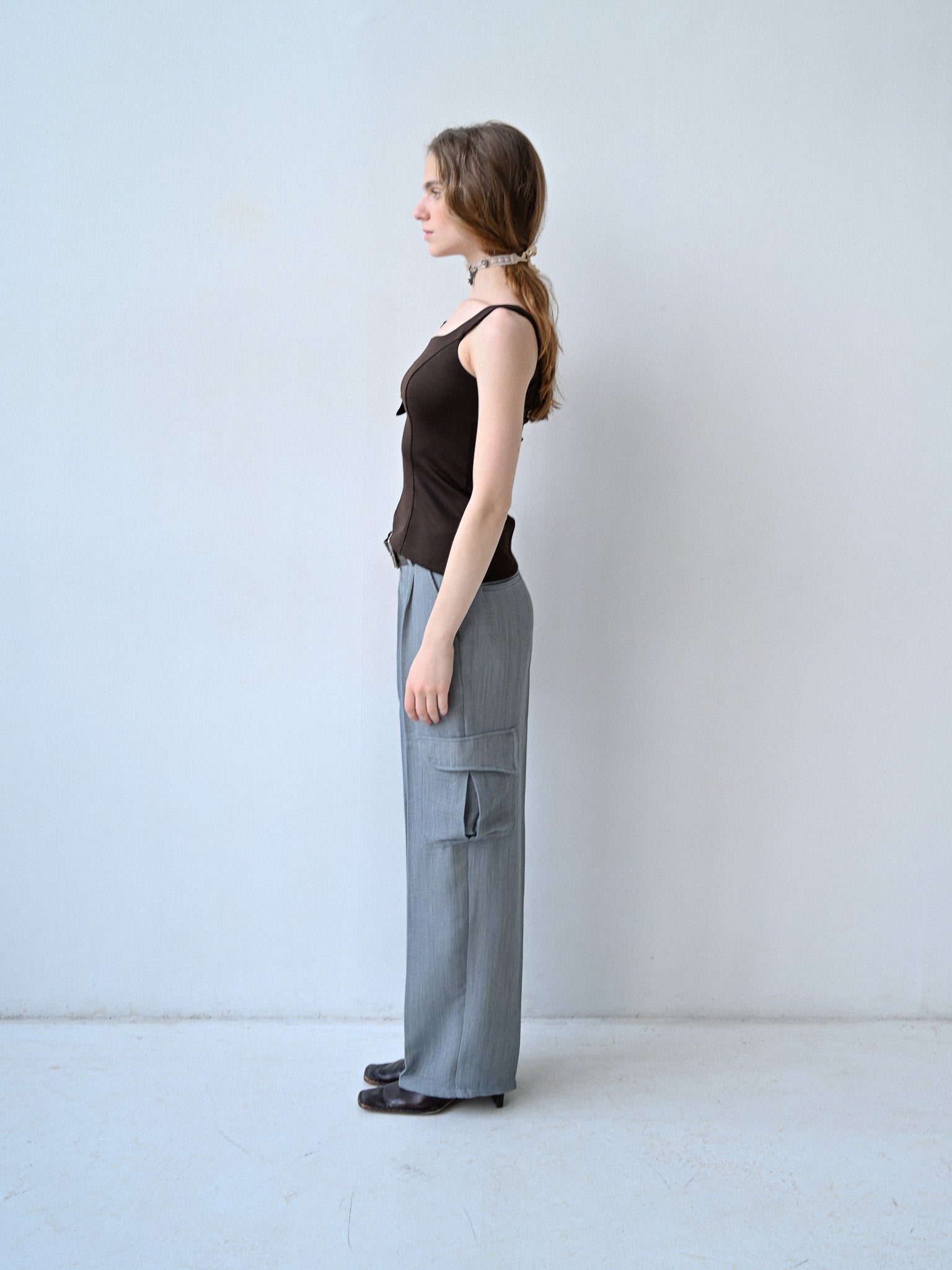 GiglioTigrato Bowie Trousers III pantaloni lino blu