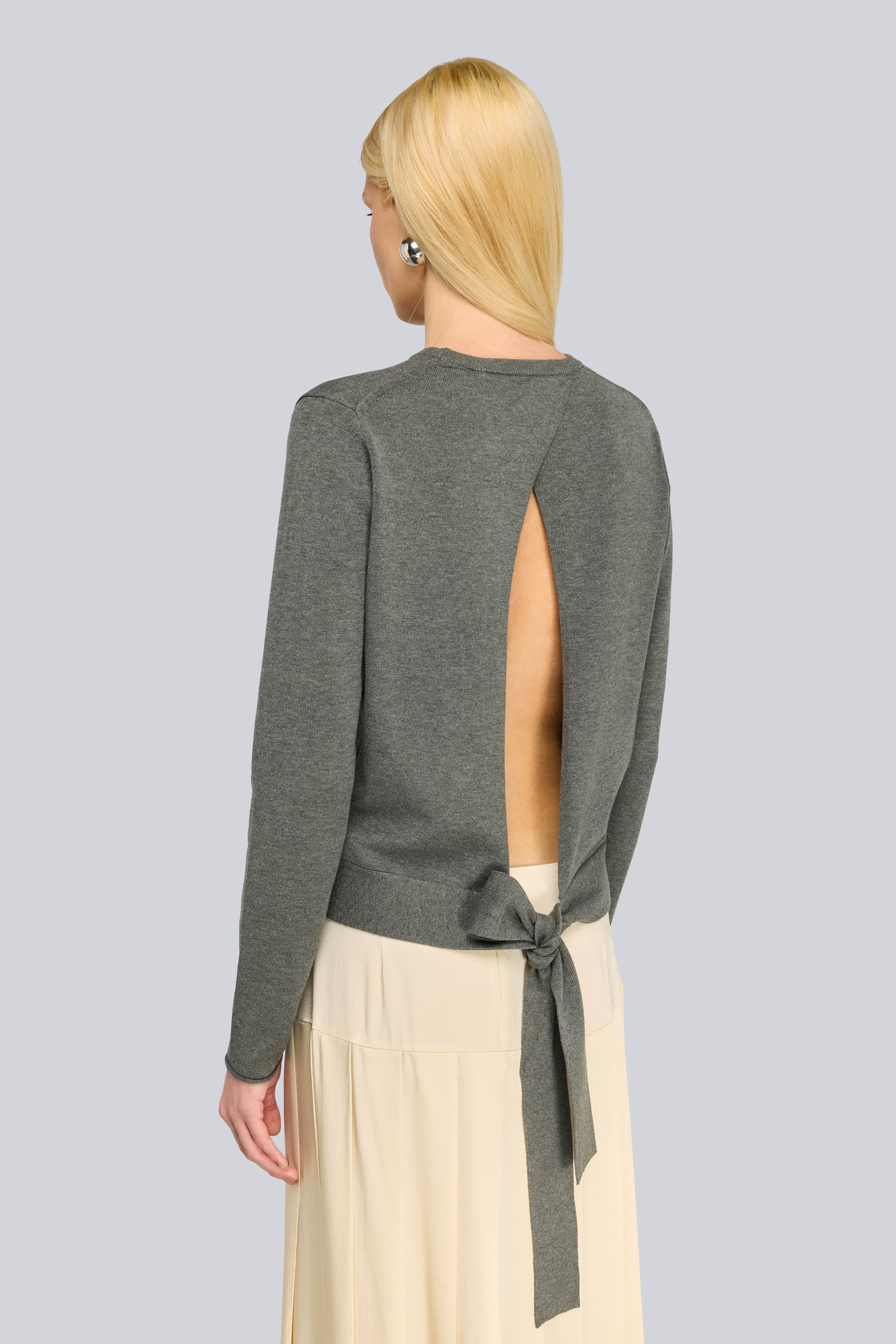 Semicouture Kristy maglia viscosa fiocco antracite regular