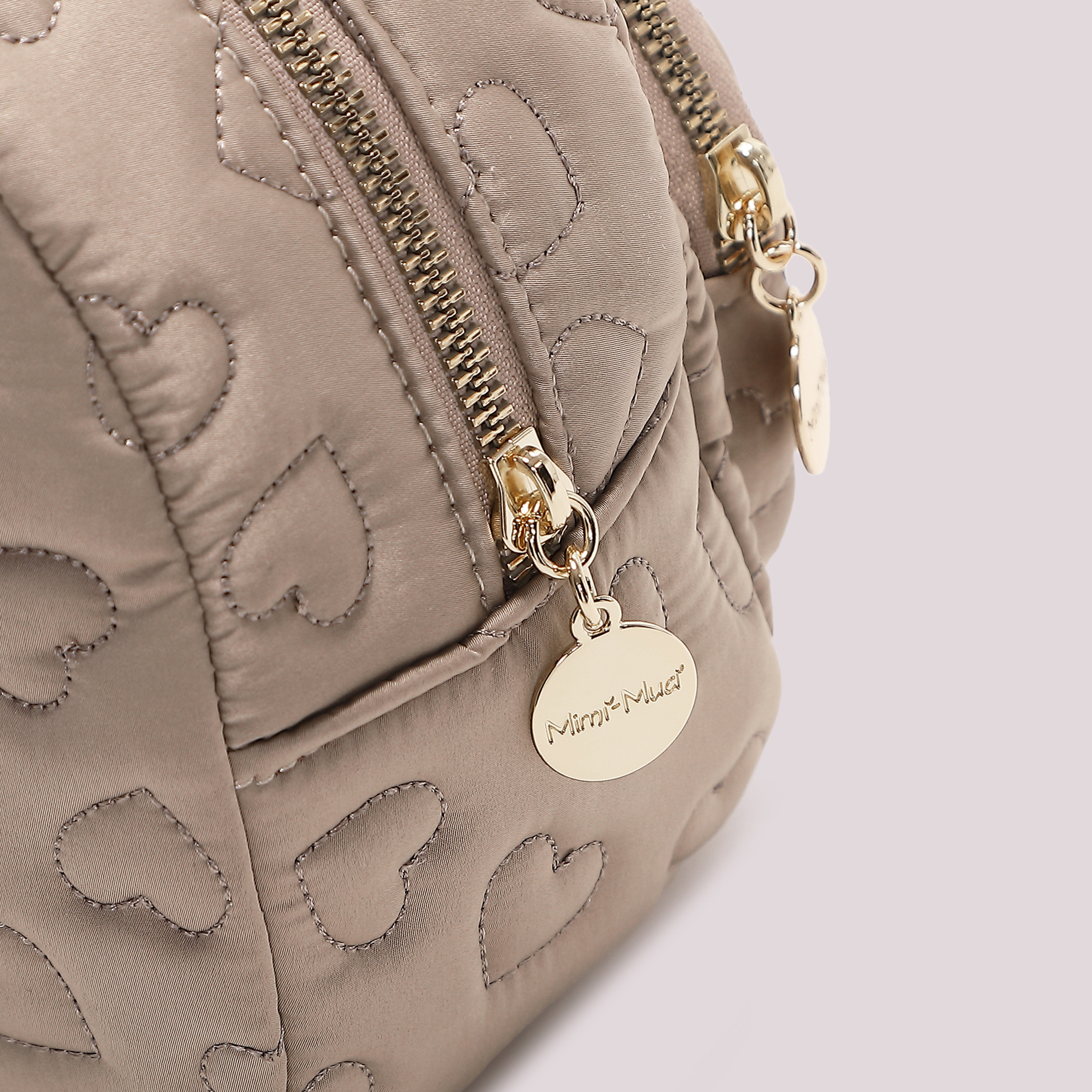 Mimi Mua Beauty Case Trapuntata Pochette Nero Cuori