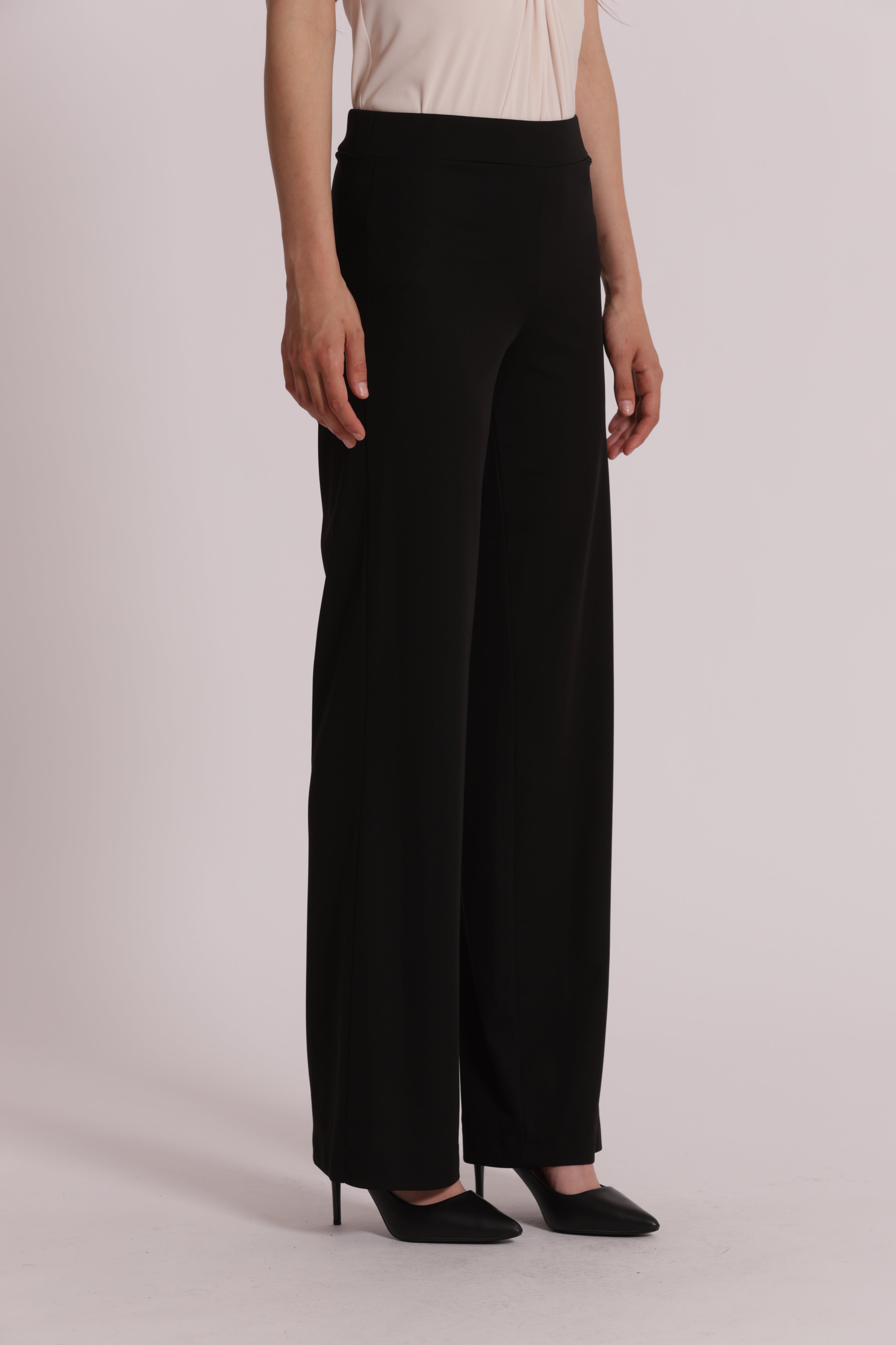 Mimi Mua Pantalone Palazzo Elastico Vita Nero