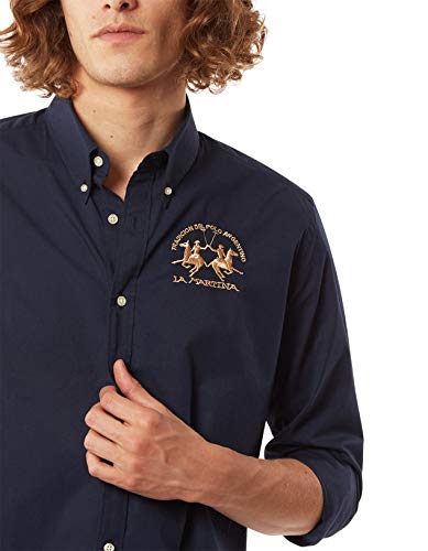 La Martina camicia uomo cotone regular fit navy