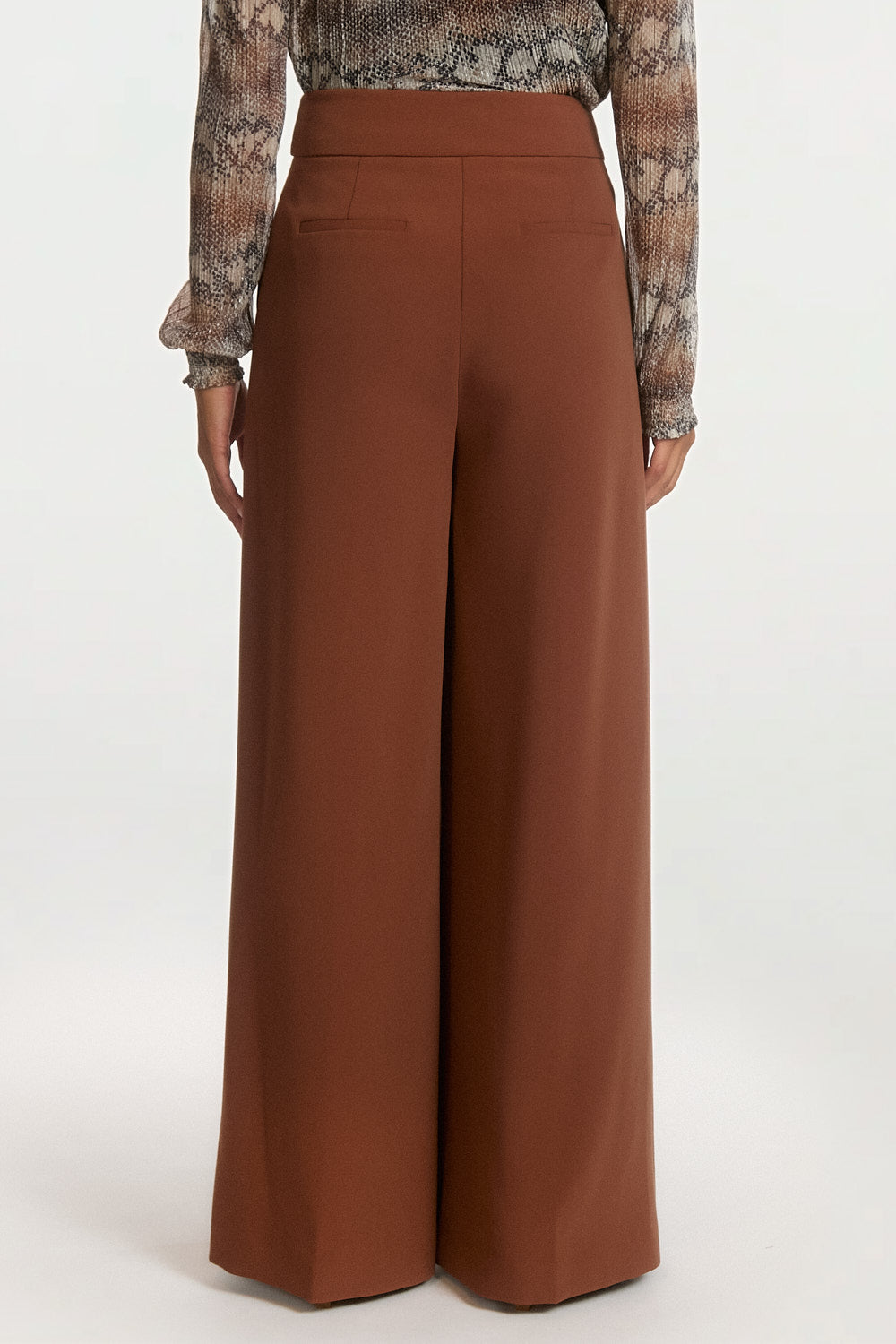 Aaiko Nore pantaloni marroni gamba larga donna