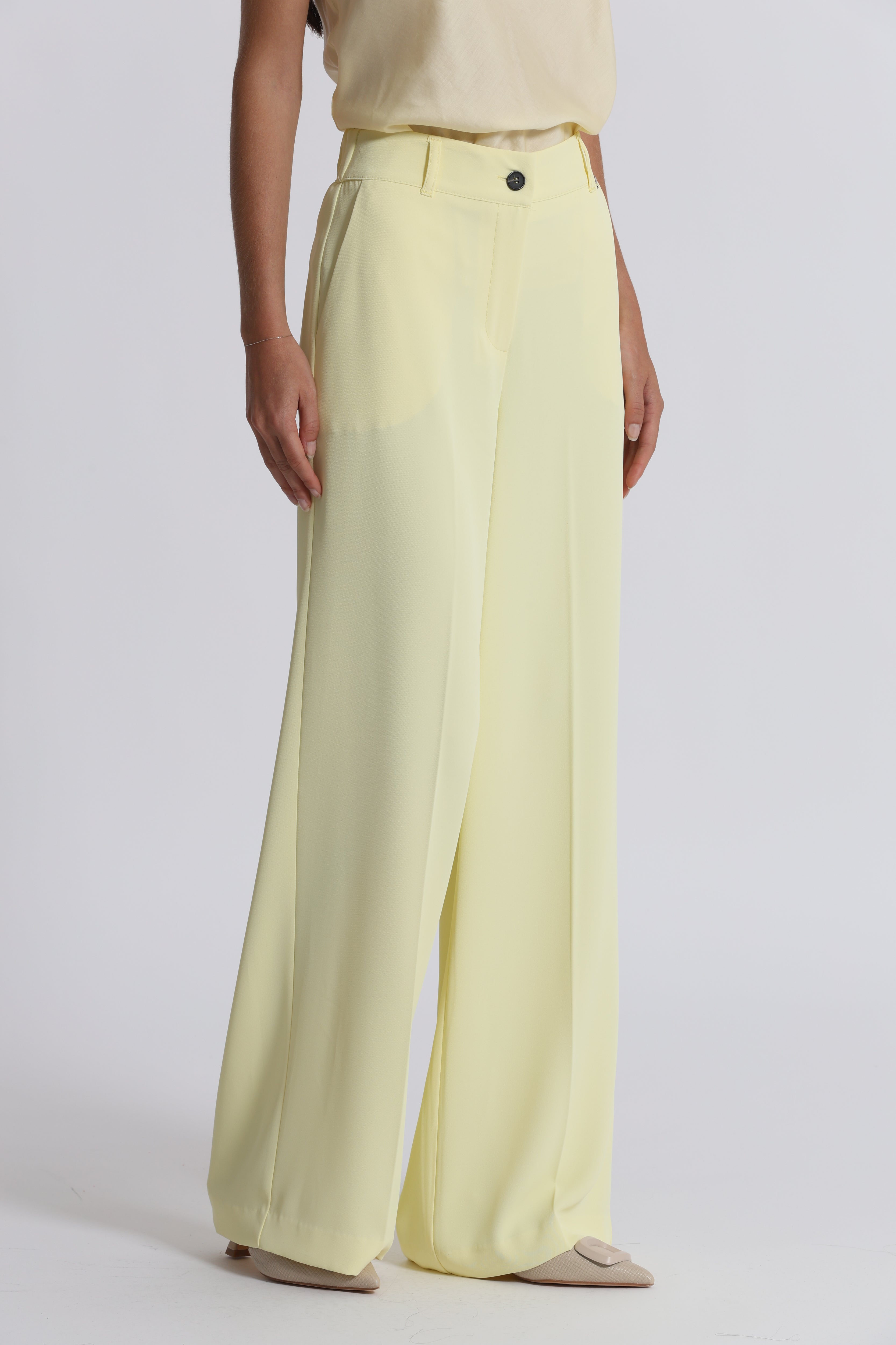 Mimi Mua Pantalone Palazzo Giallo Chiaro
