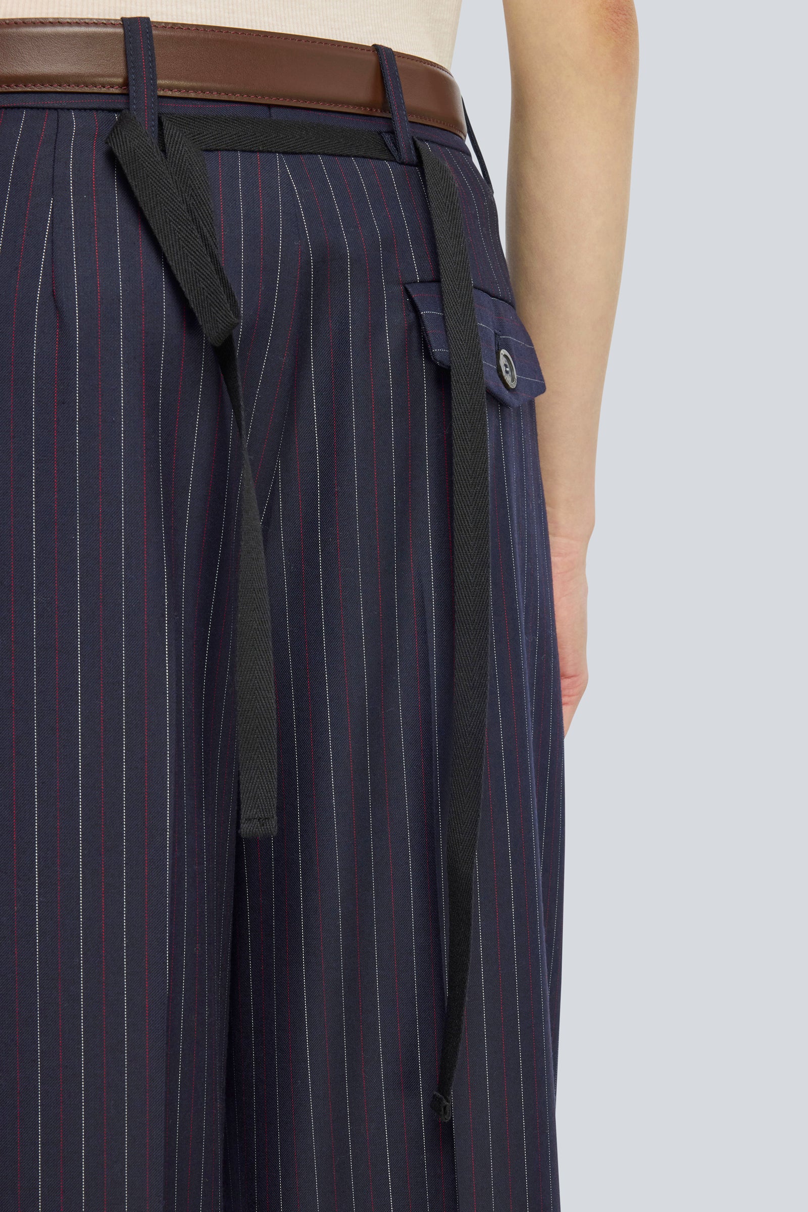 Semicouture July Y6WM63 pantalone gessato lana