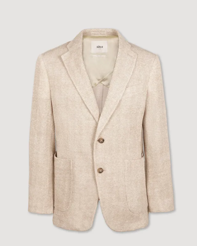 Altea Aston blazer jacquard beige semi-foderato
