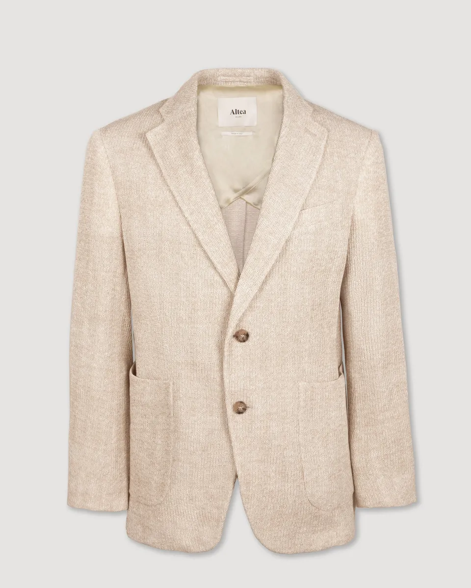 Altea Aston blazer jacquard beige semi-foderato