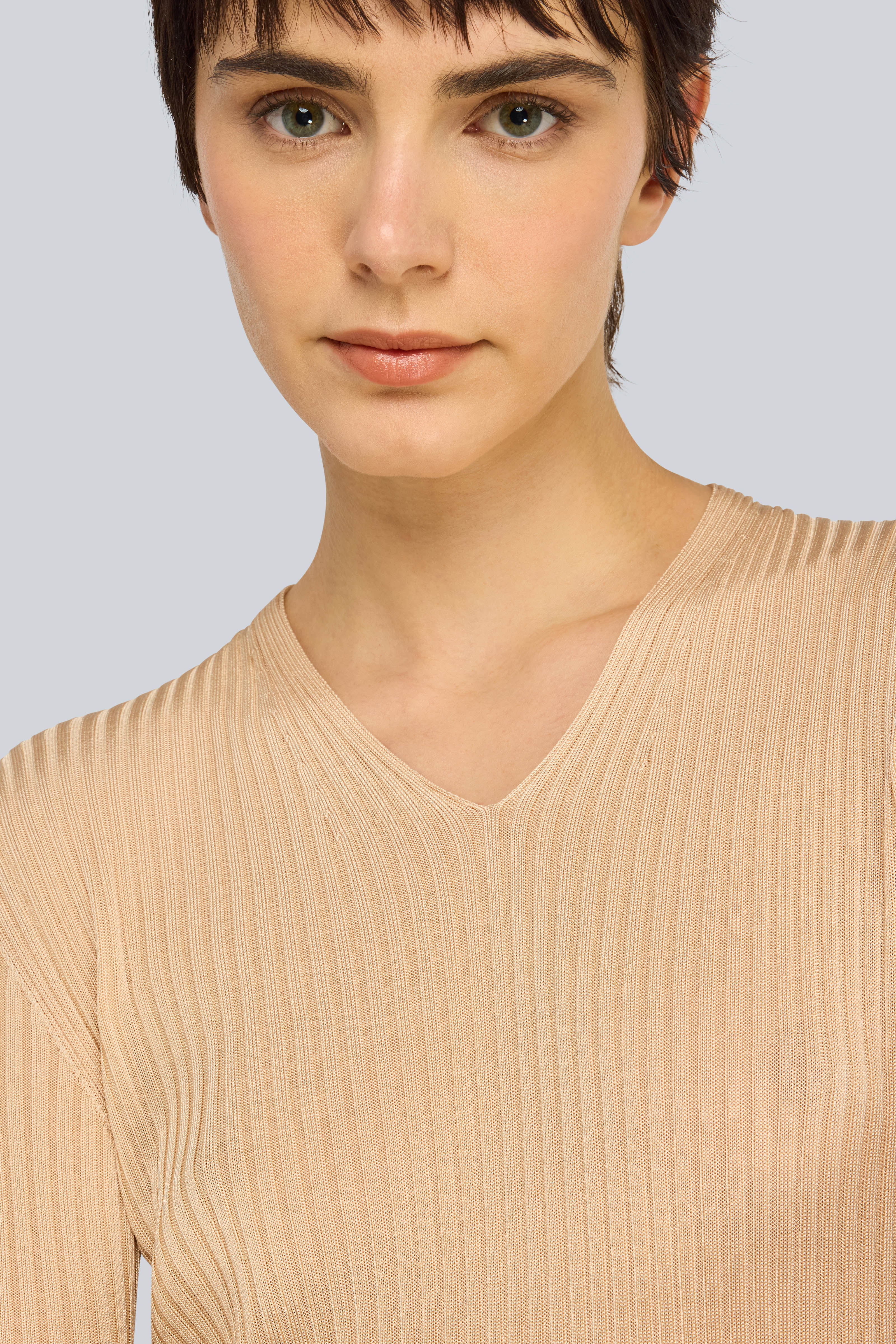 Semicouture Lally S6WC51 maglia cammello misto seta