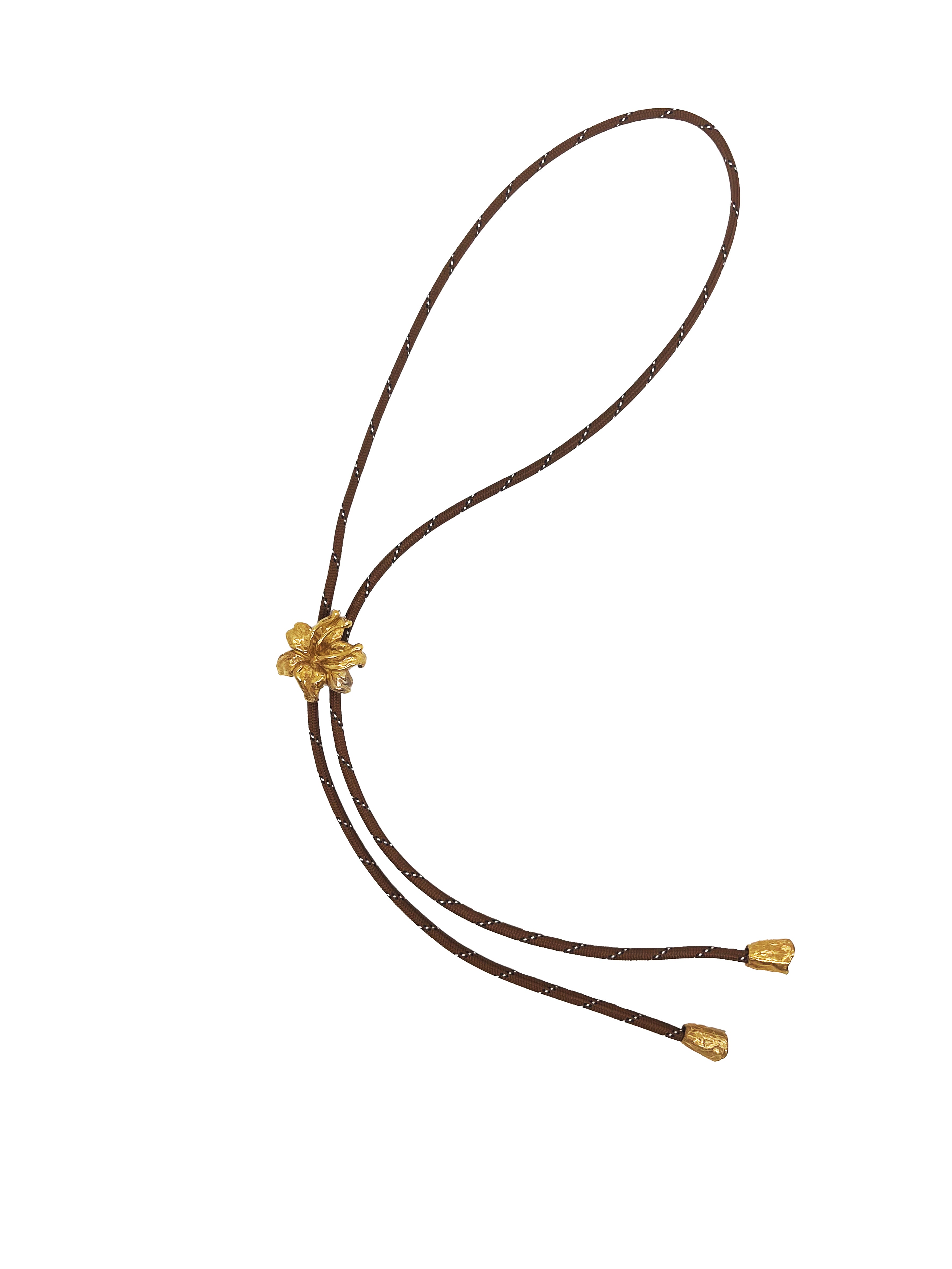 GiglioTigrato Bolo Tie collana giglio marrone bronzo