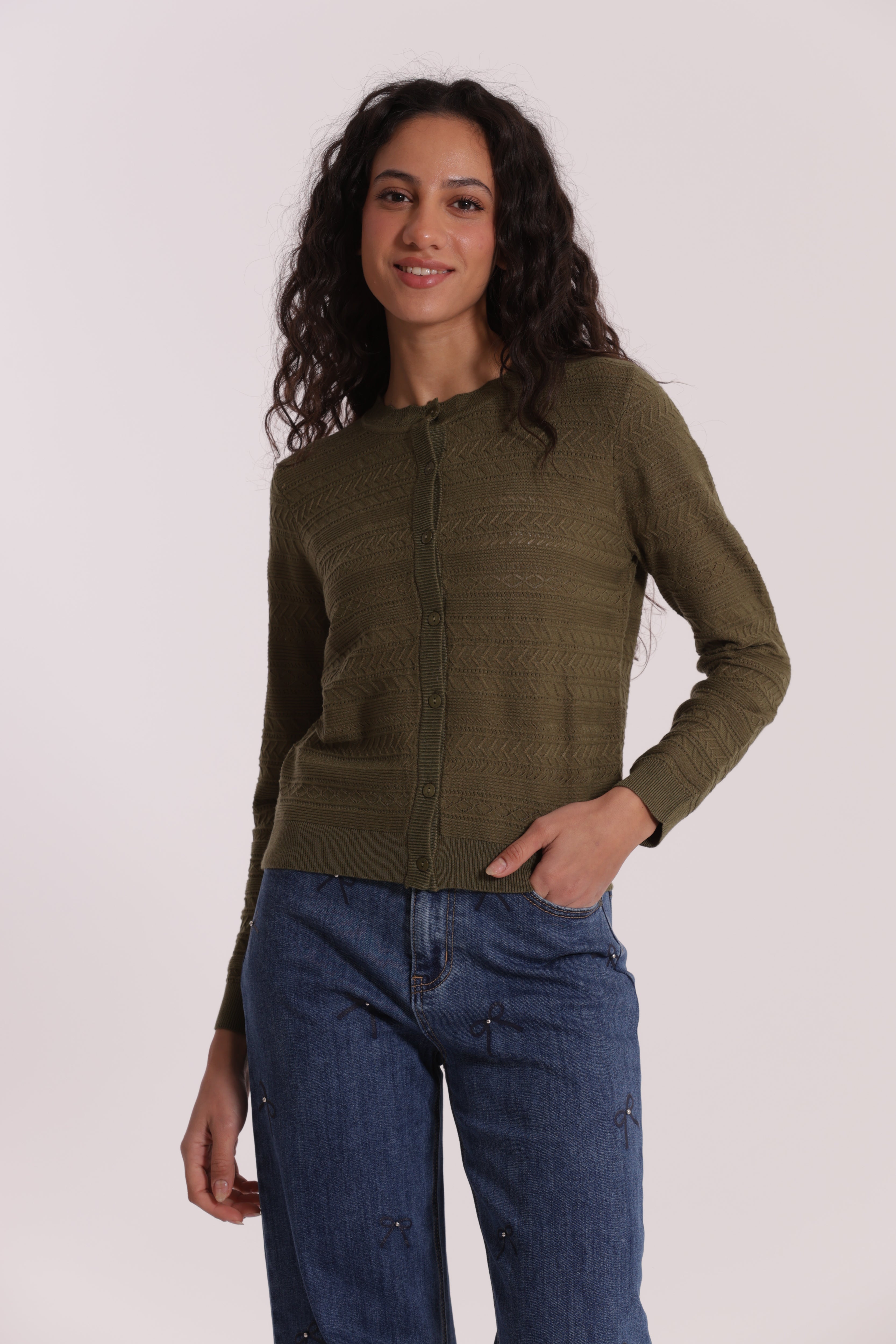 Mimi Mua Maglia Cardigan Traforato cardigan nero