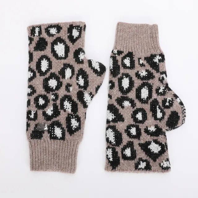 Mimi Mua Leopardati Strass Manicotti Nero elasticizzati