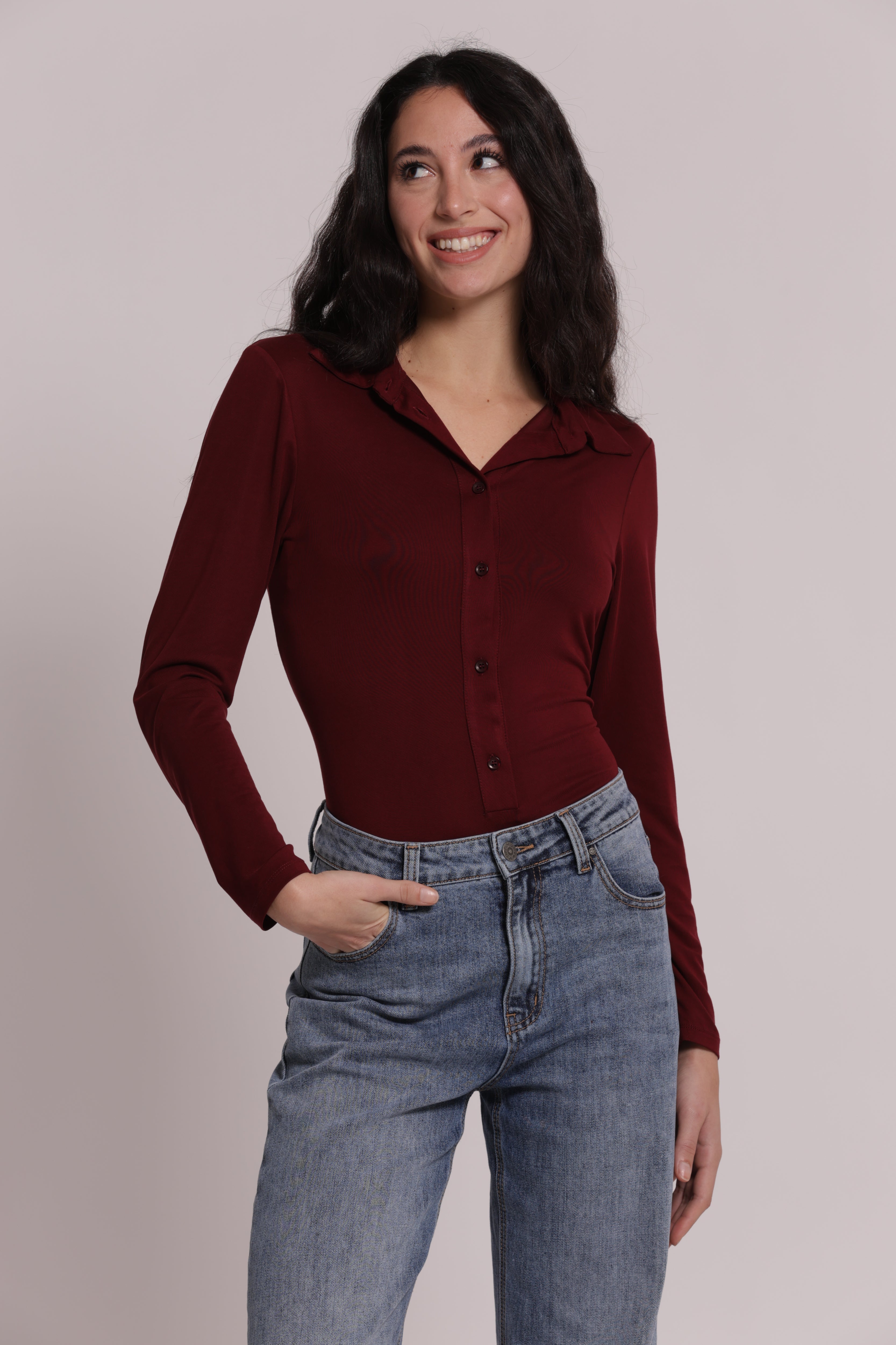 Mimi Mua Body Camicia Viscosa Nero S camicia elasticizzata