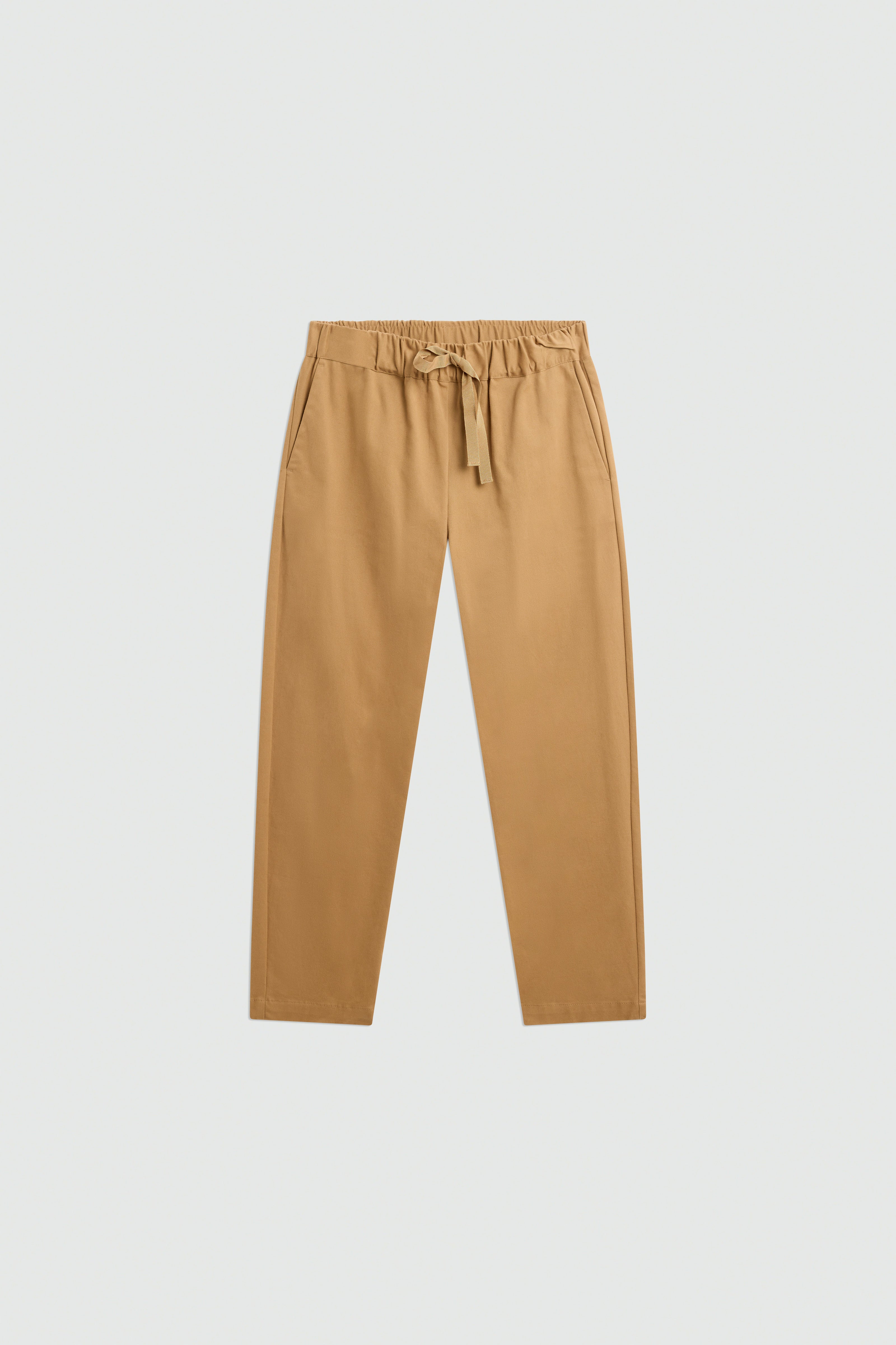 Semicouture Buddy pantalone gabardina cammello coulisse