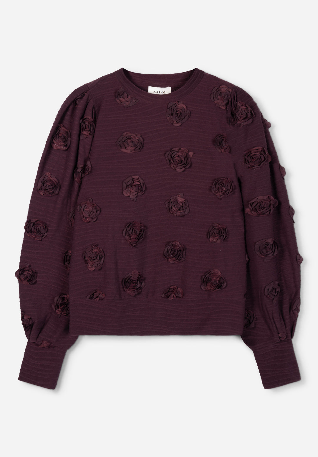 Aaiko Isha top bordeaux fiori 3D