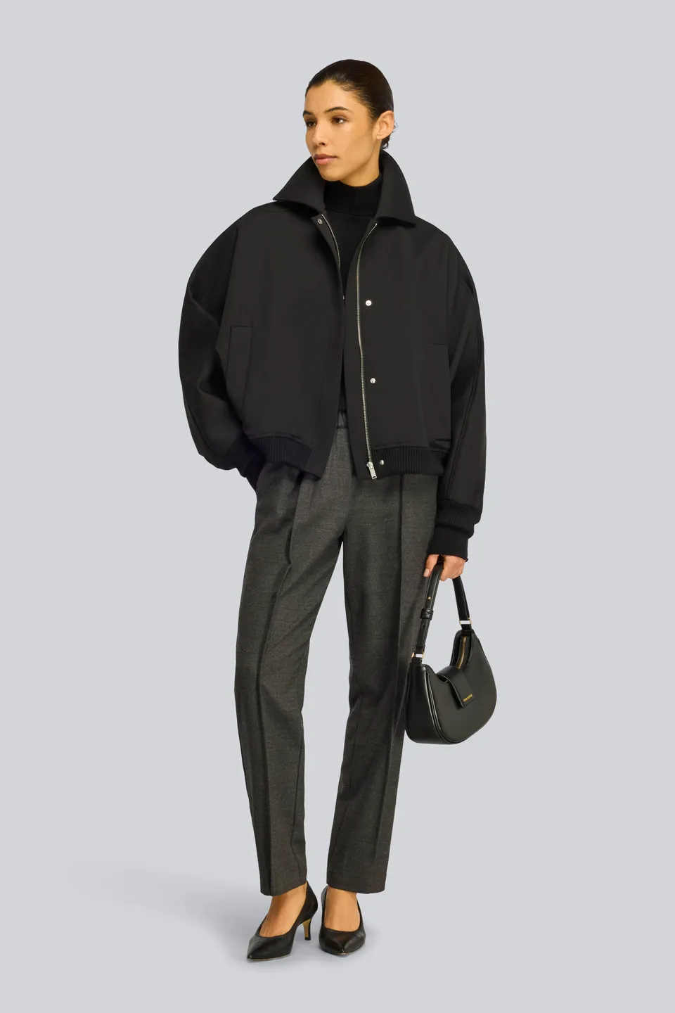 Semicouture Renie S6WO10 Bomber Nero Lana Pettinata