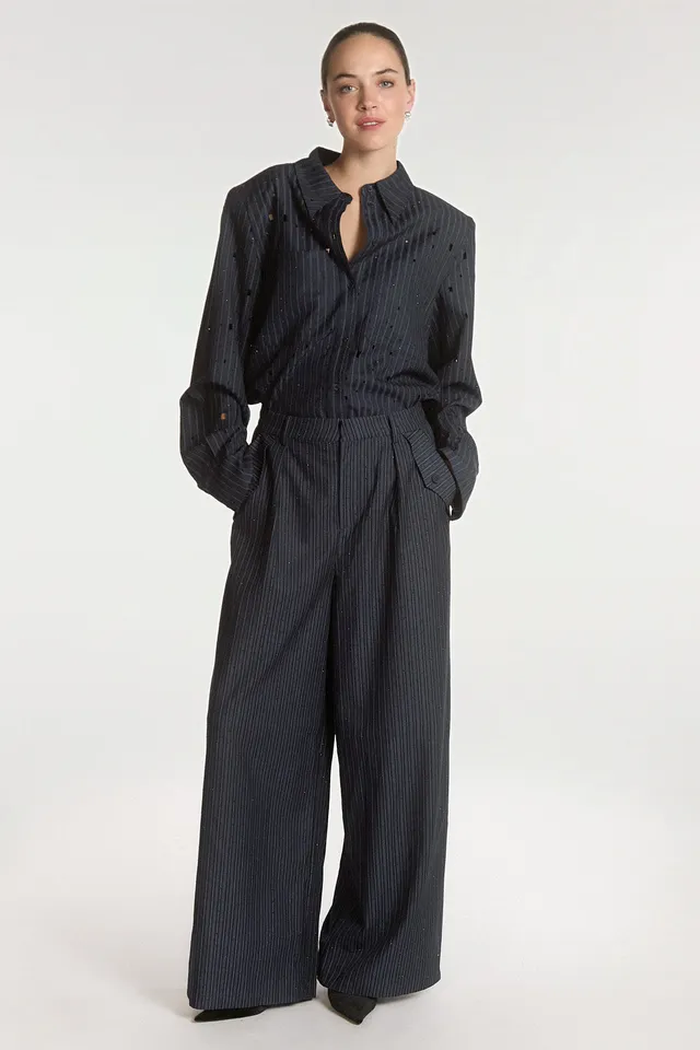 Aaiko Mirari pantaloni blu notte palazzo