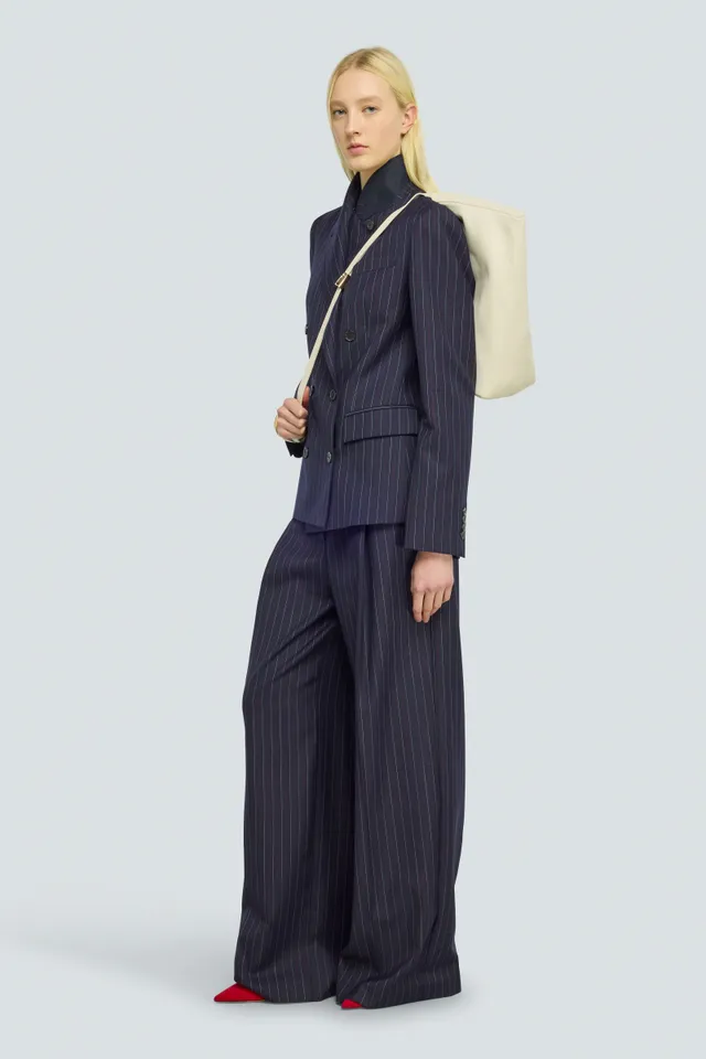 Semicouture July Y6WM63 pantalone gessato lana