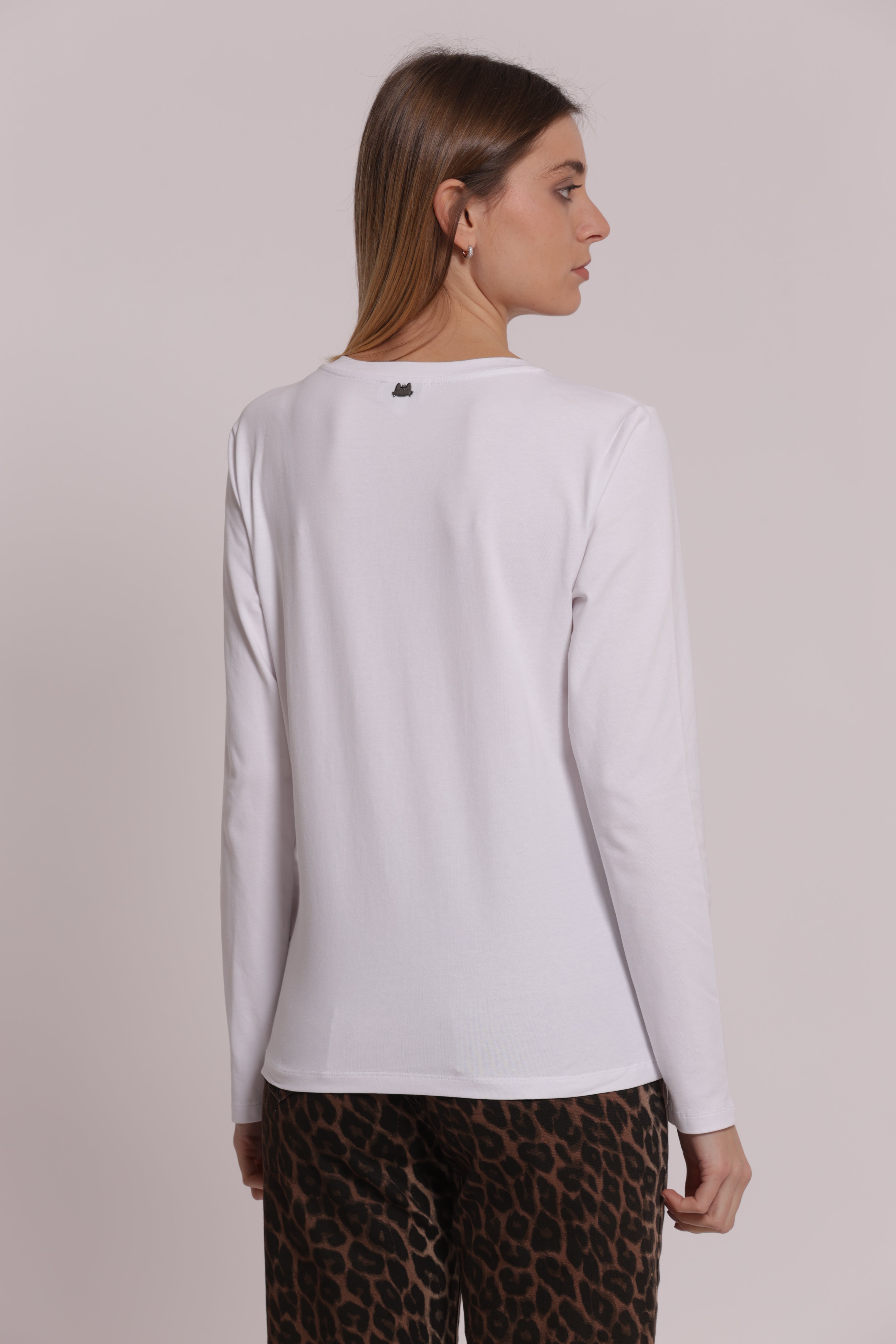 Mimi Mua T-Shirt Skyline Maniche Lunghe bianco