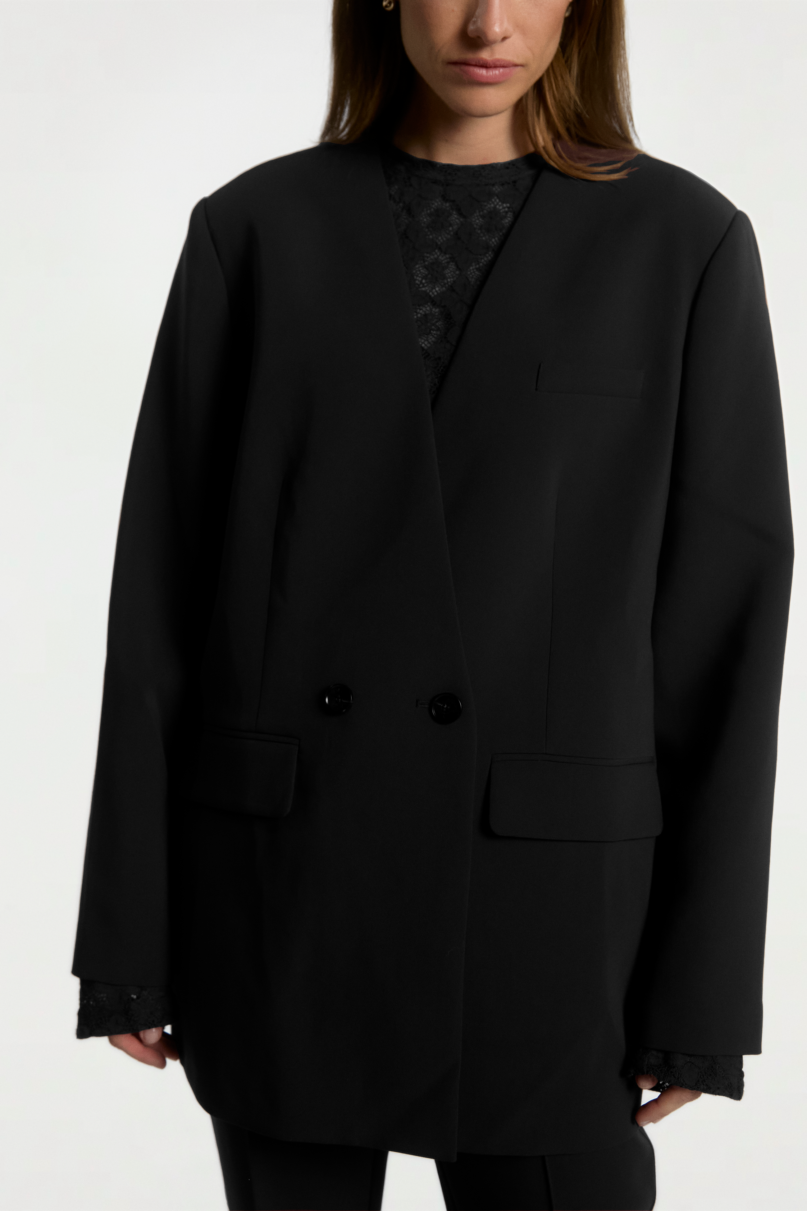 Aaiko Luray blazer nero doppiopetto