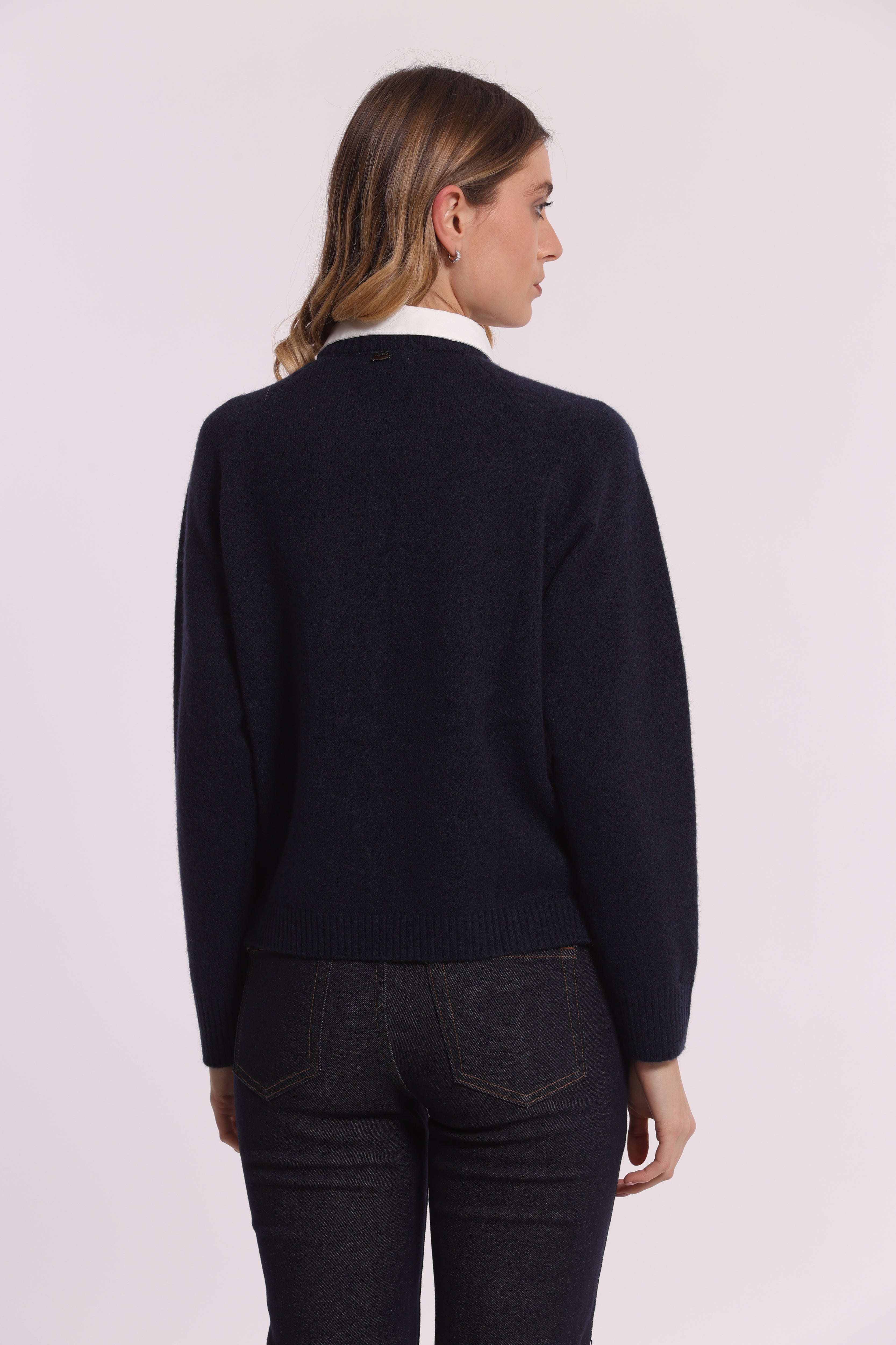 Mimi Mua Finta Camicia maglia nera lana