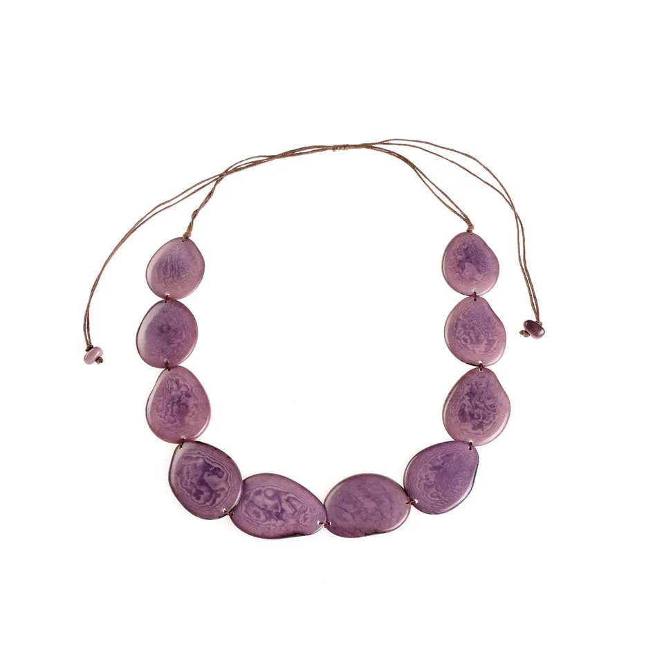 On Earth Cooperative Collection Mango collana tagua viola 65 cm