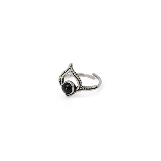 On Earth Cooperative Collection Onice anello ottone argentato regolabile