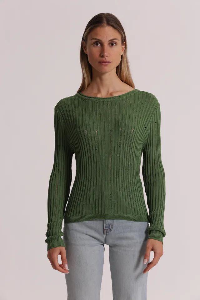 Mimi Mua Dettagli Smagliati Maglia Nero Viscosa