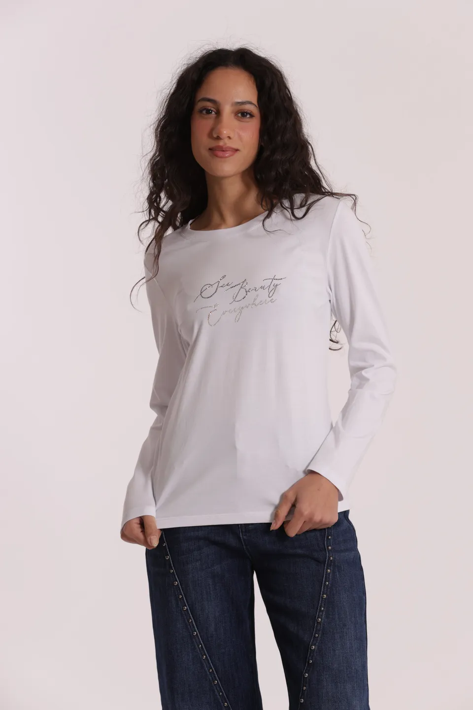 Mimi Mua T-Shirt See Beauty Cotone Bianco