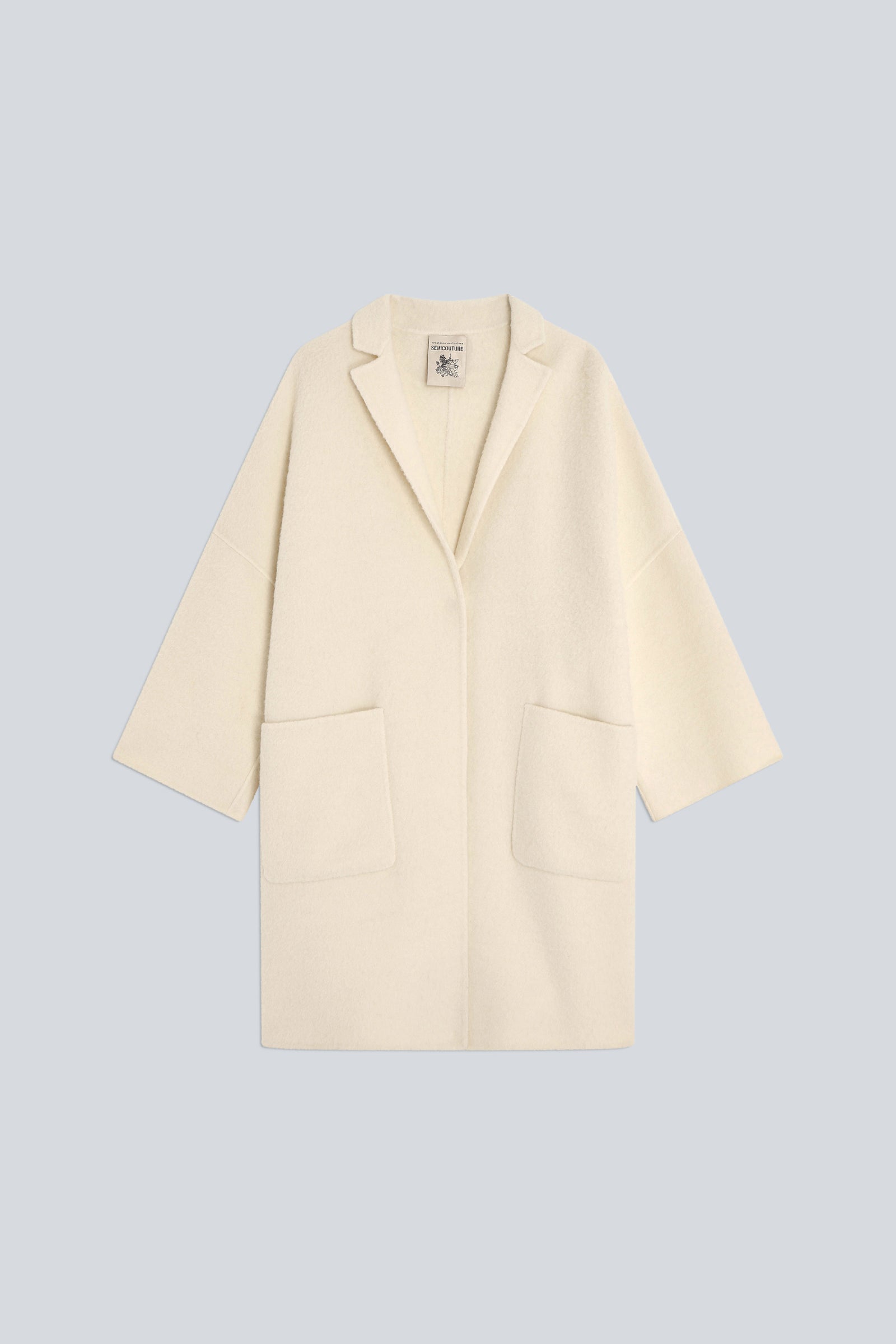 SEMICOUTURE Y6WV11 cappotto over panno doppio burro