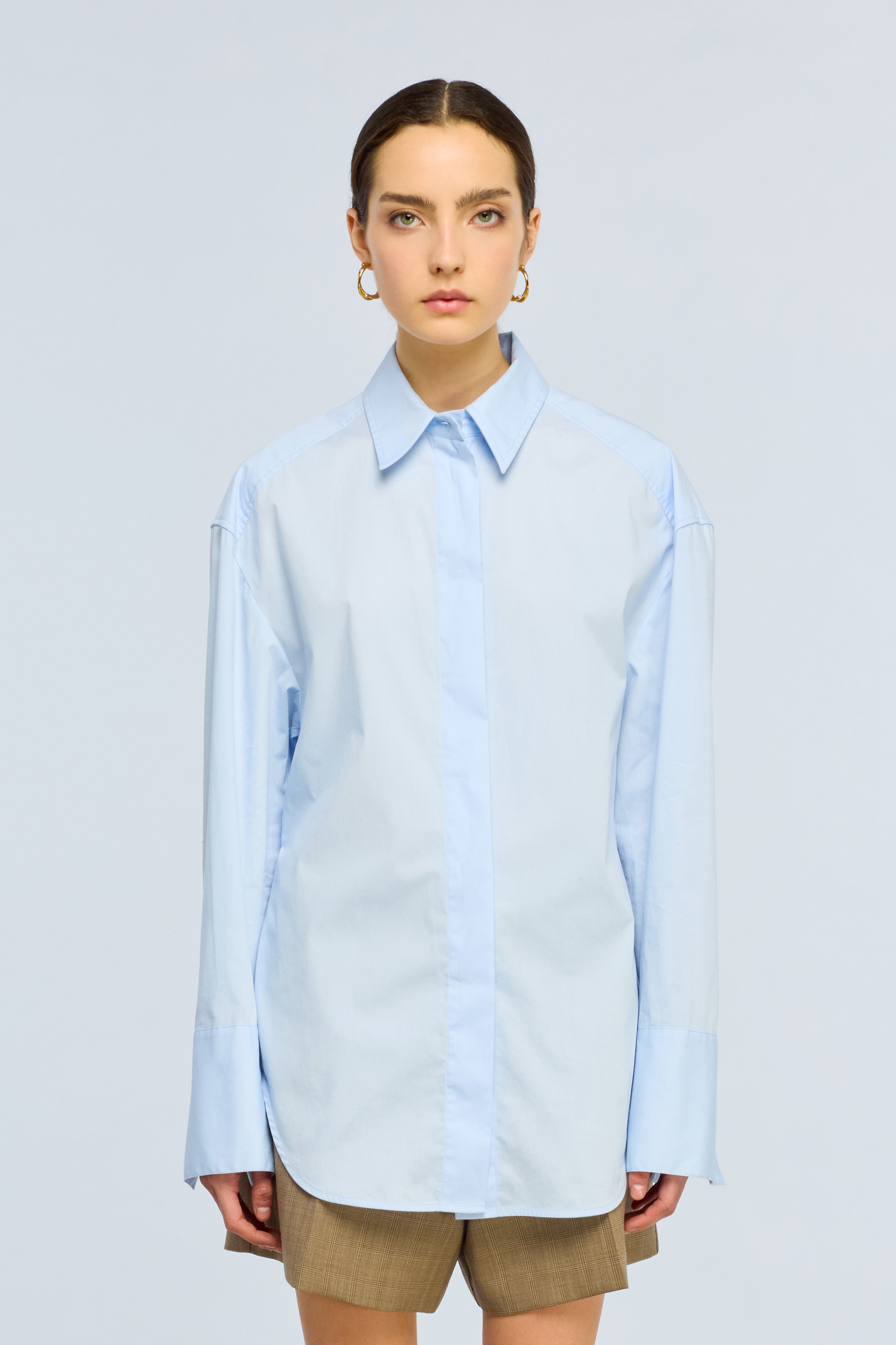 Semicouture Joanne camicia popeline azzurro cielo