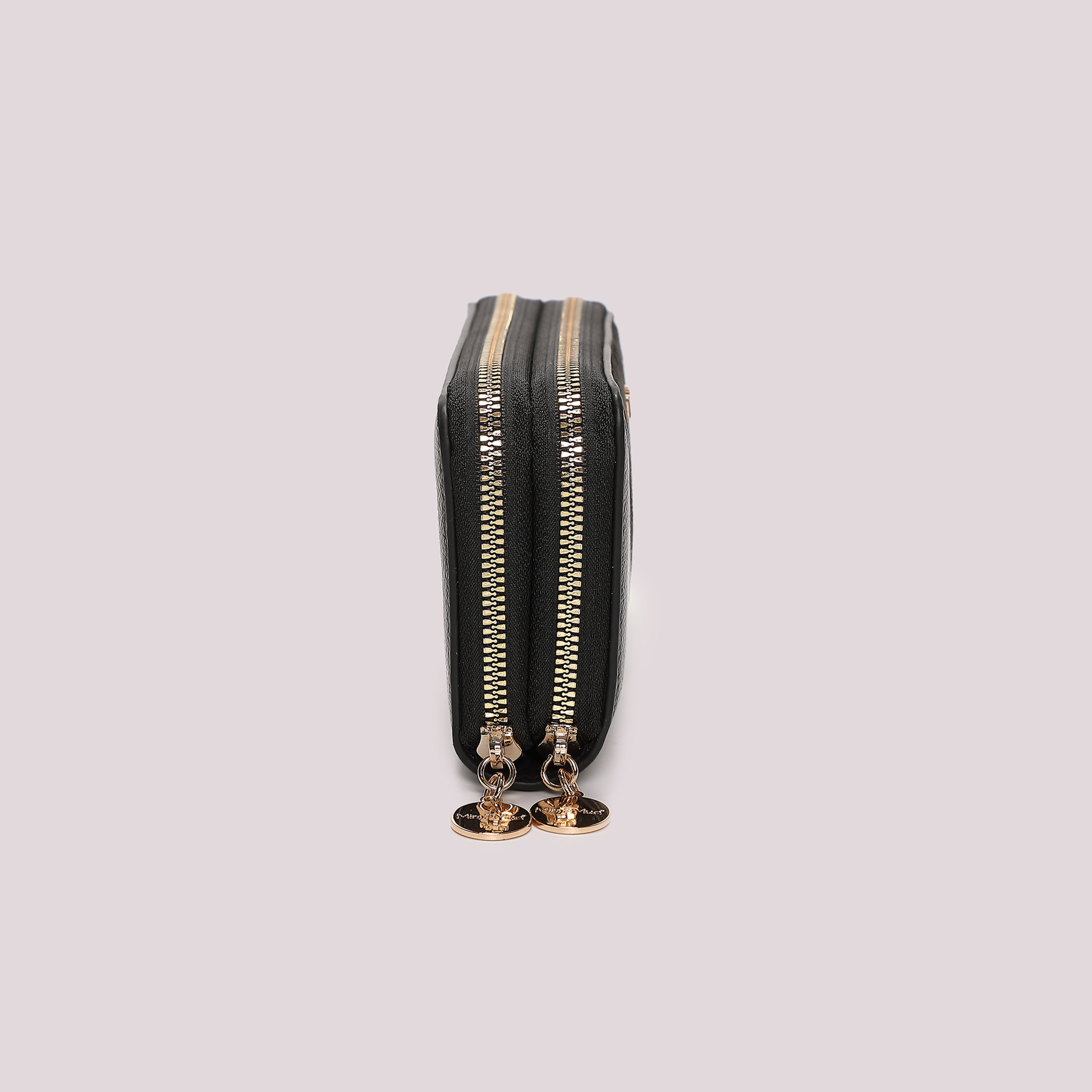 Mimi Mua Portafoglio Doppia Zip Camoscio Nero