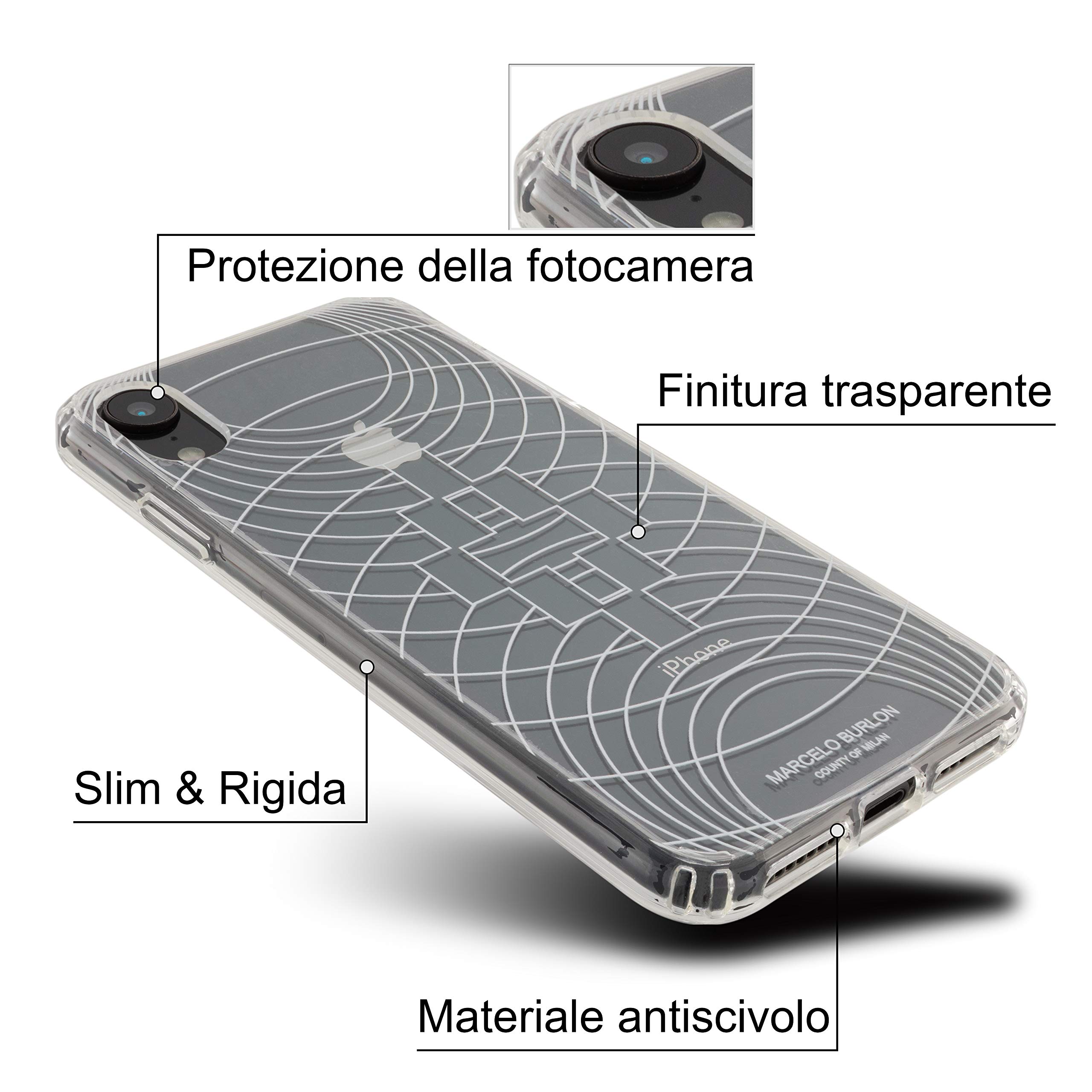 Marcelo Burlon County of Milan cover iPhone XR trasparente