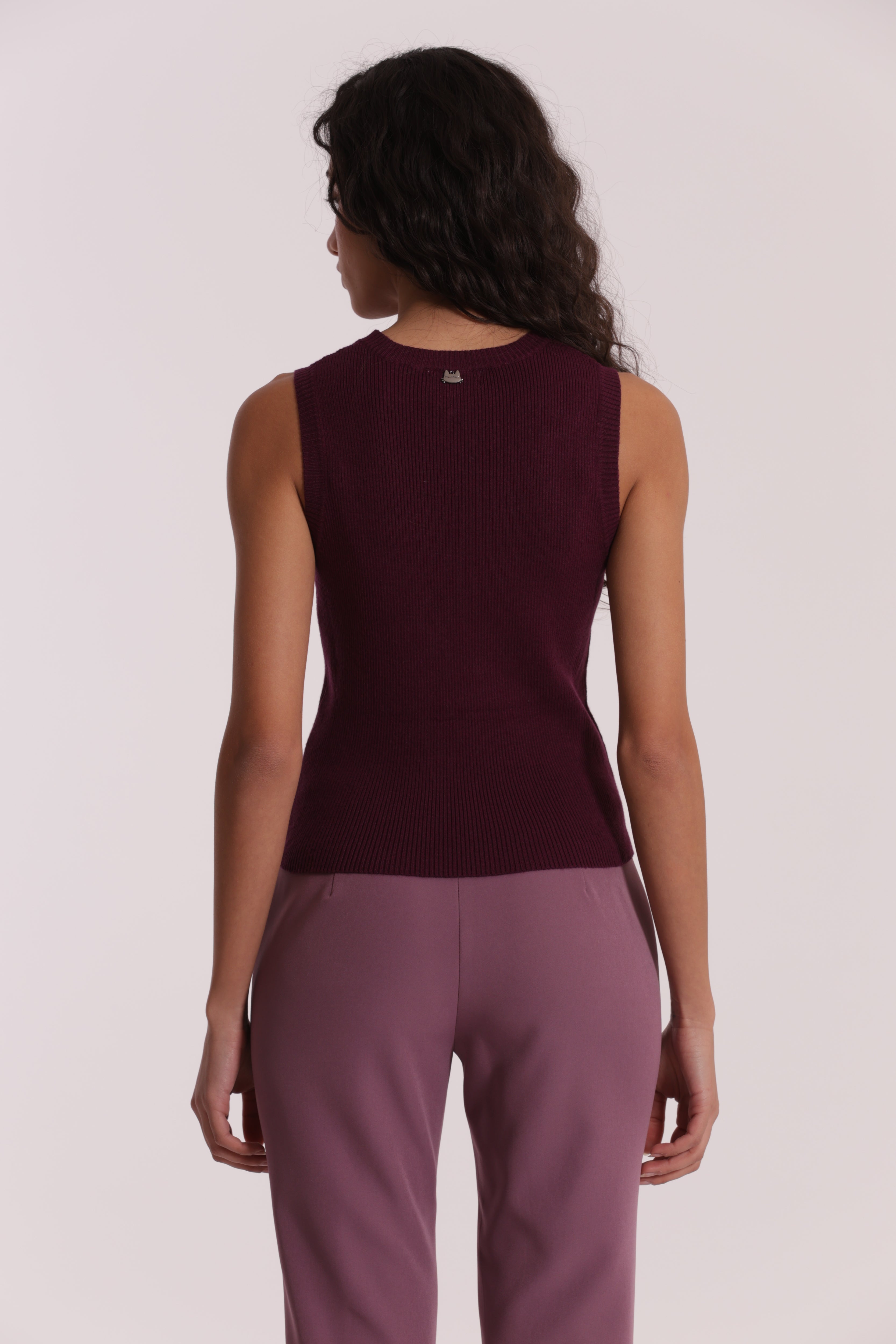 Mimi Mua Top in Maglia Basic Nero