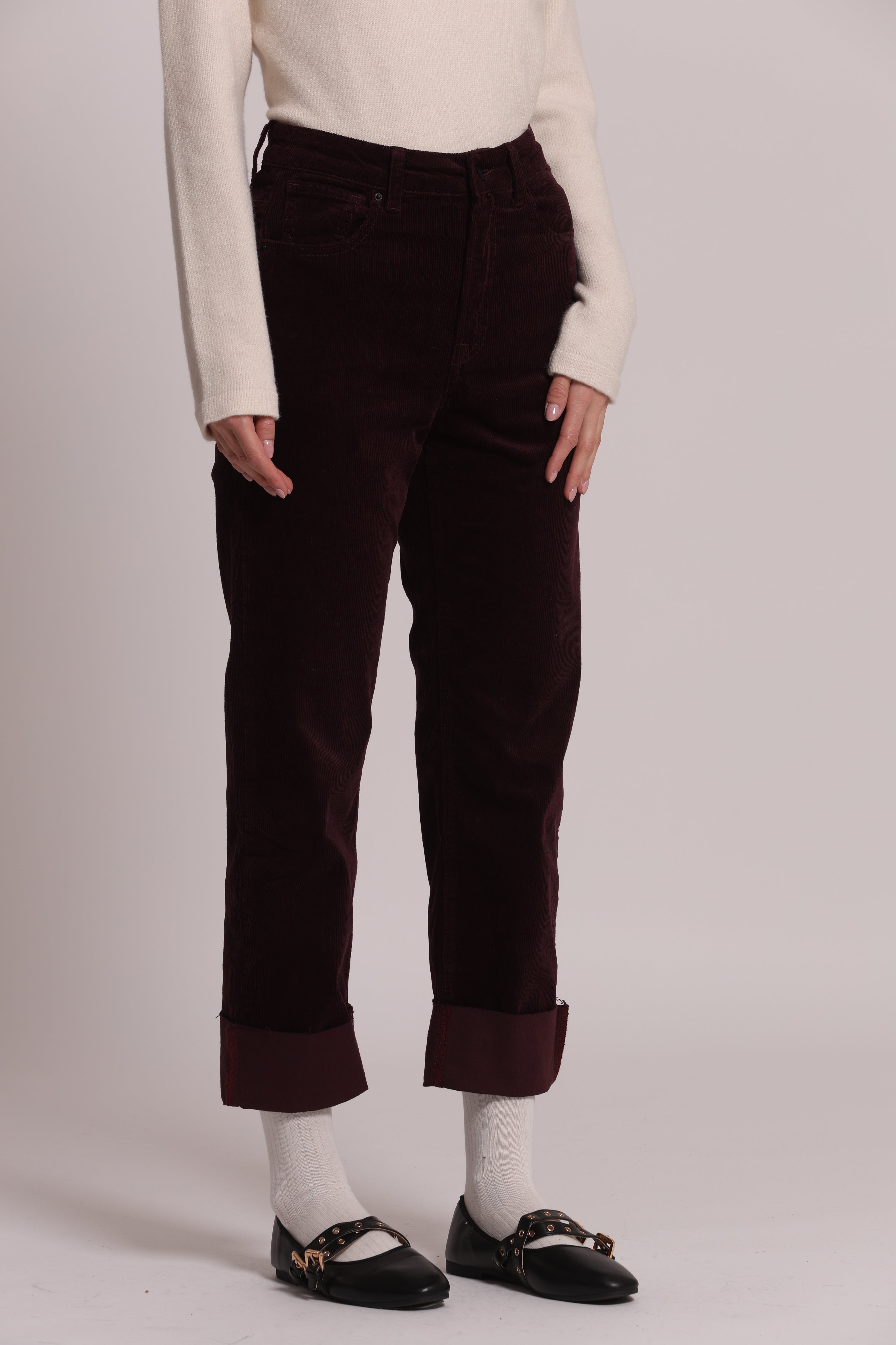 Mimi Mua Jeans Cropped in Velluto Cotone