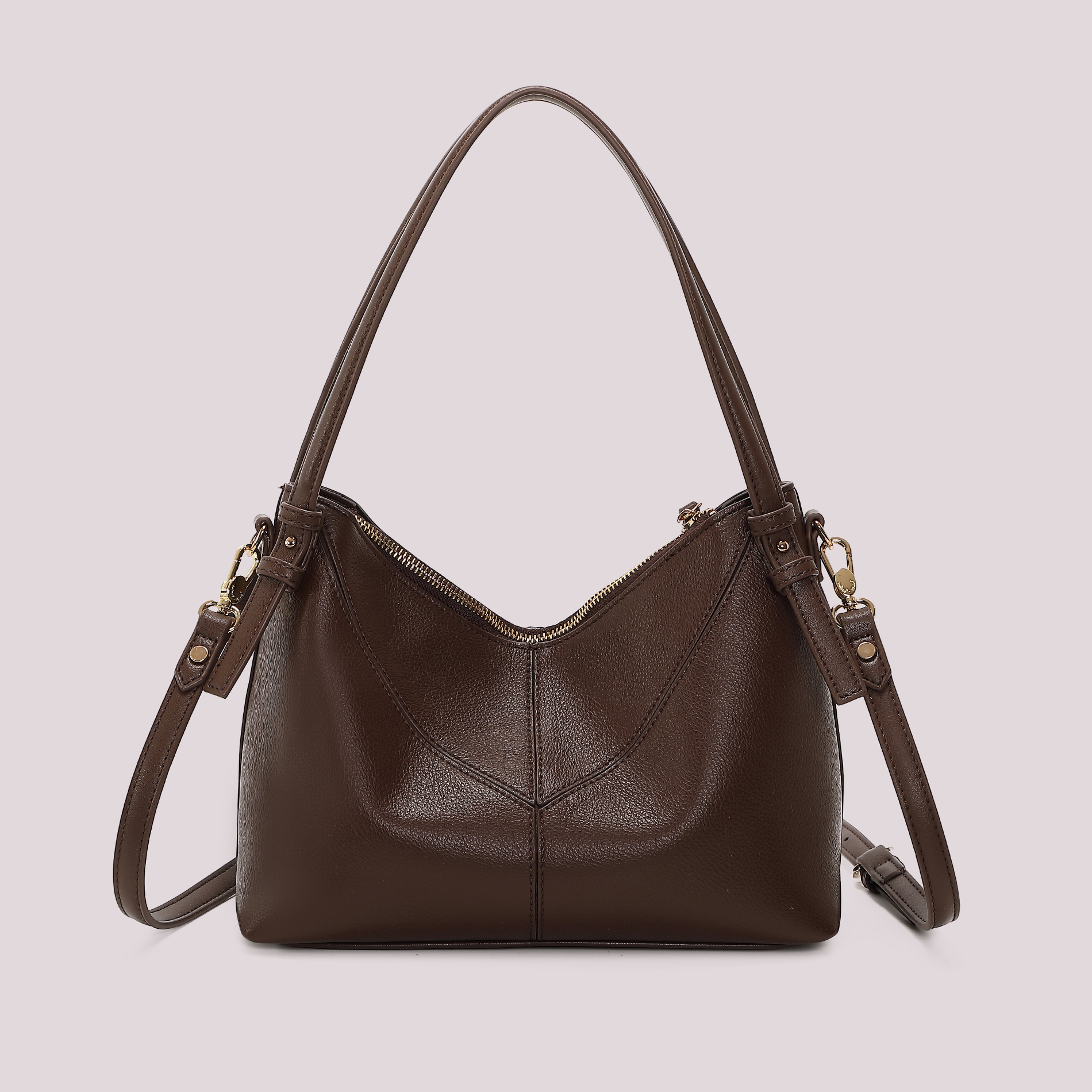 Mimi Mua borsa a spalla zip lettere nera 29 cm