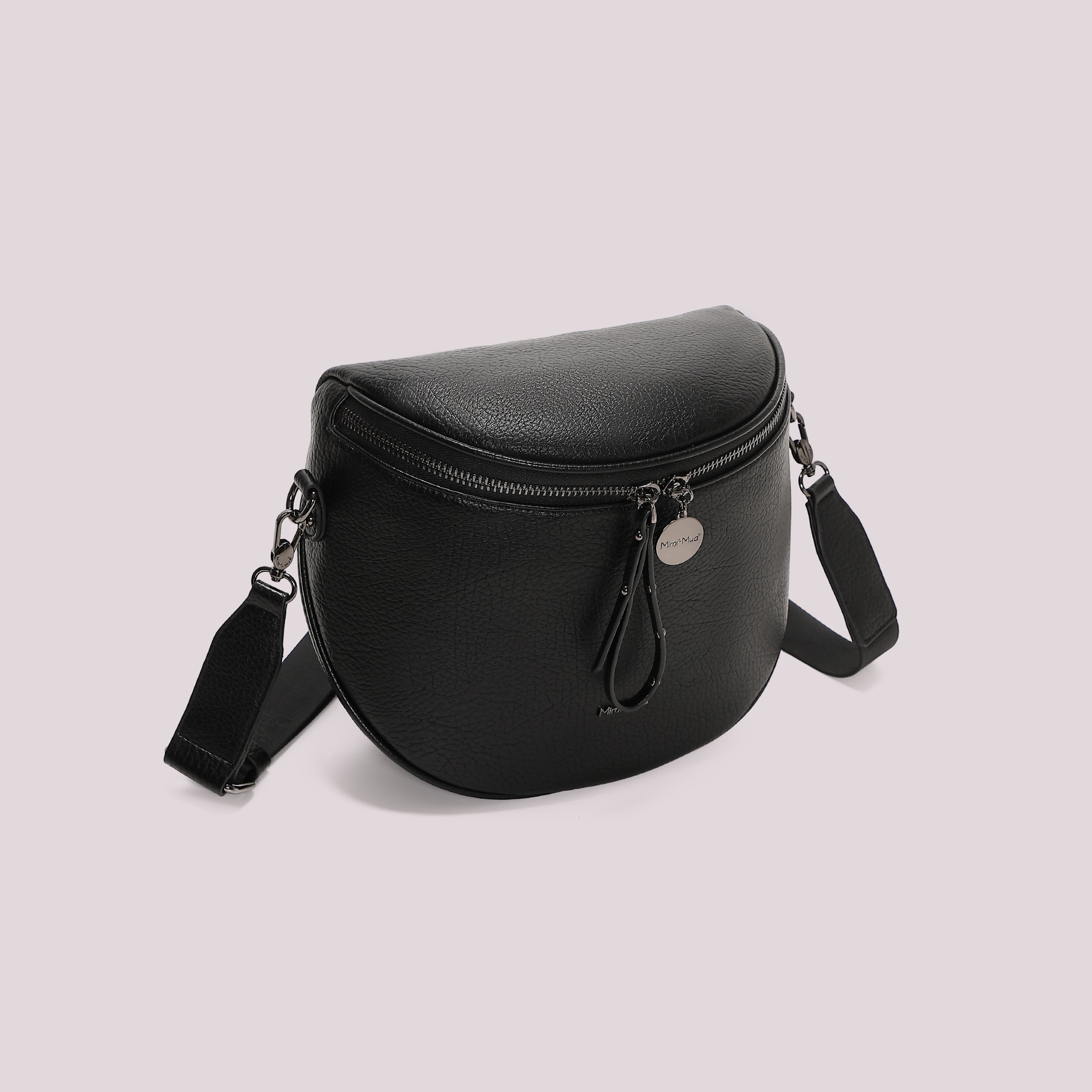 Mimi Mua Borsa Marsupio Grande Tracolla Logata Nero