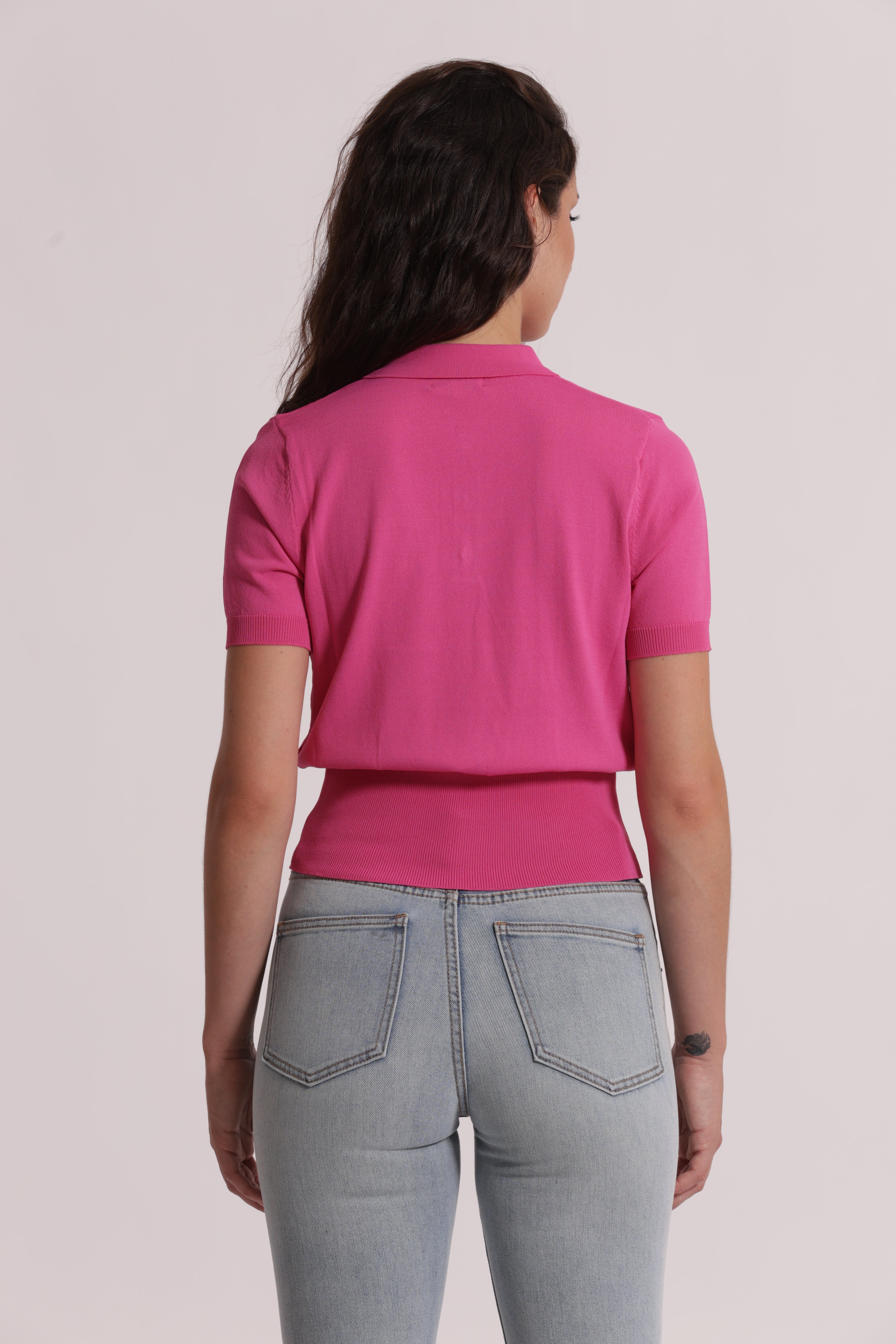 Mimi Mua polo maglia maniche corte nero viscosa