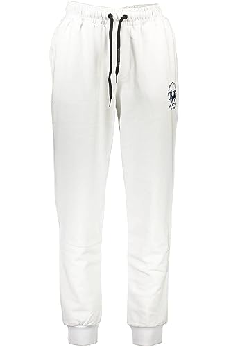 La Martina pantalone uomo taglia L bianco cotone con ricamo