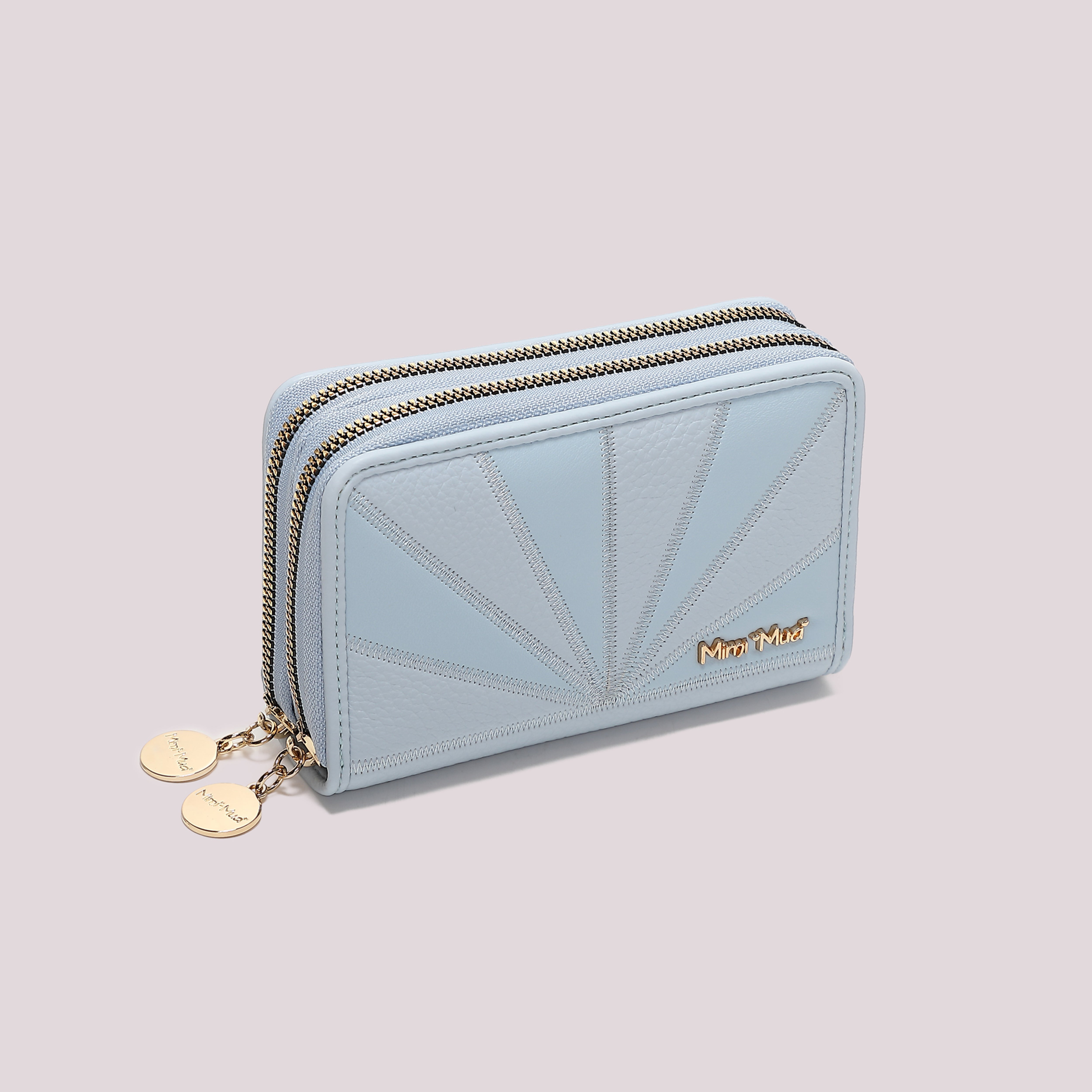 Mimi Mua Portafoglio Medio 2 Zip Portafoglio Nero