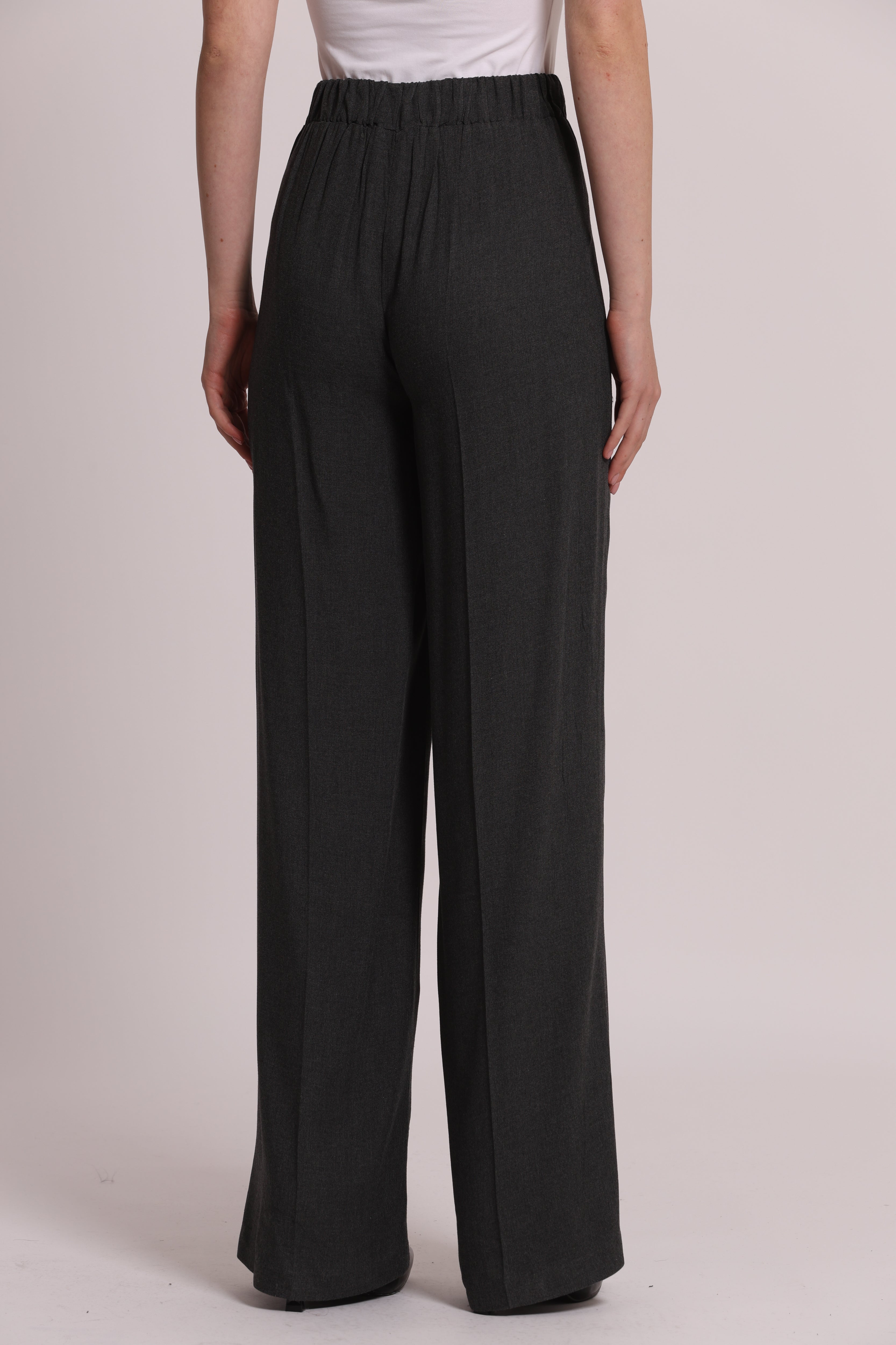 Mimi Mua Palazzo Pantaloni in Flanella Piombo