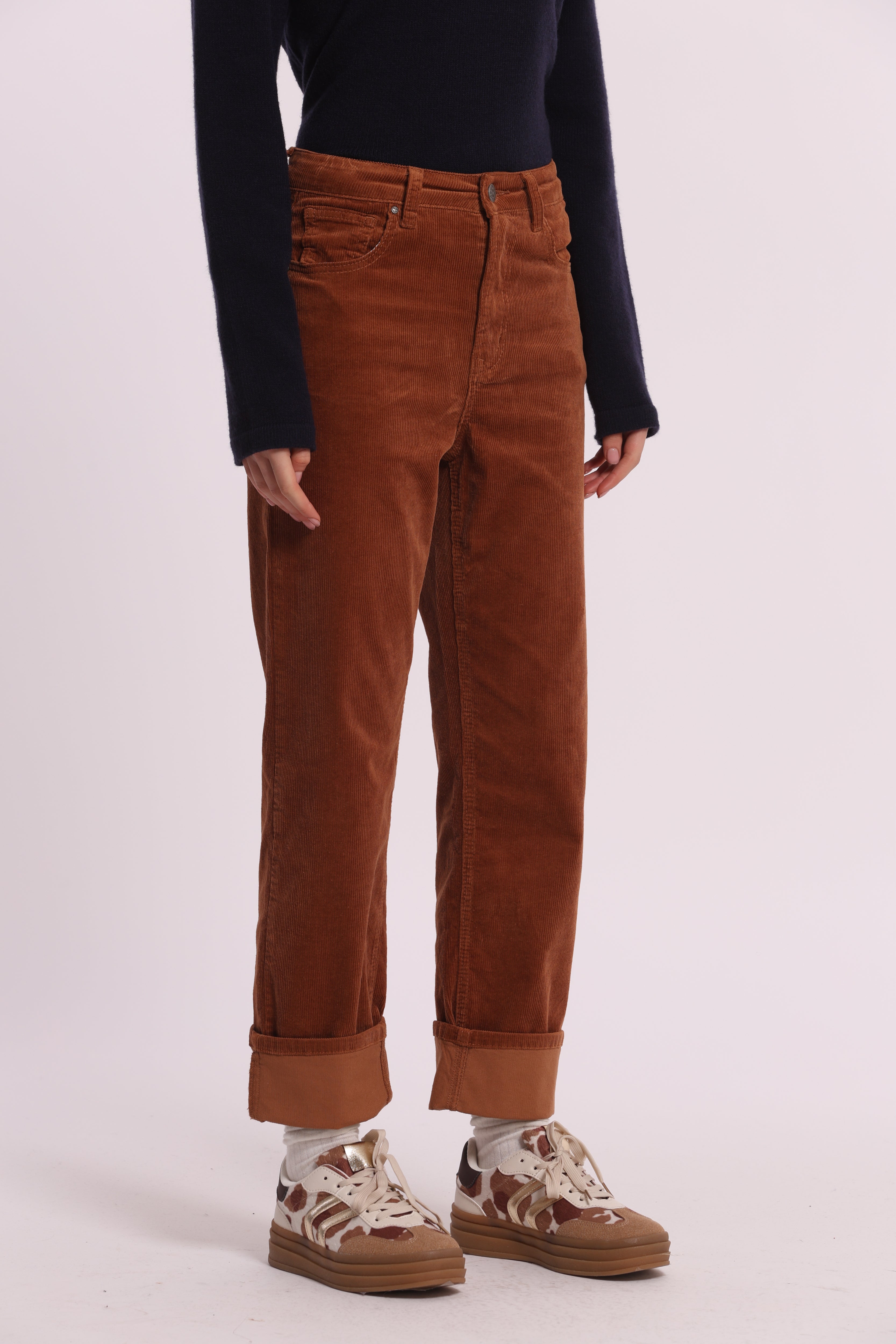 Mimi Mua Jeans Cropped in Velluto Cotone