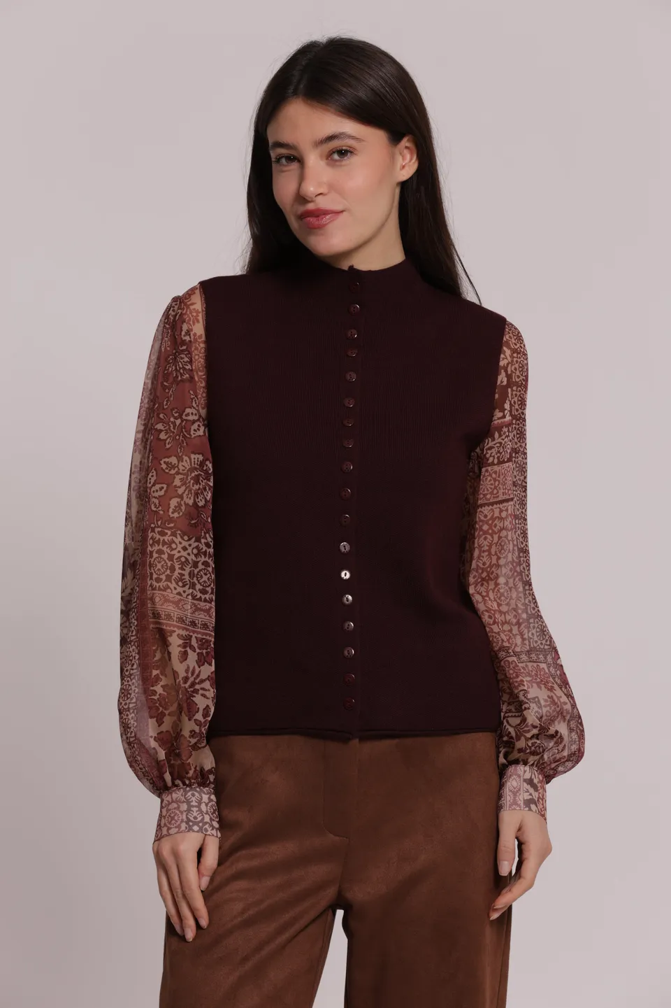 Mimi Mua Maglia Cardigan Smanicato Nera