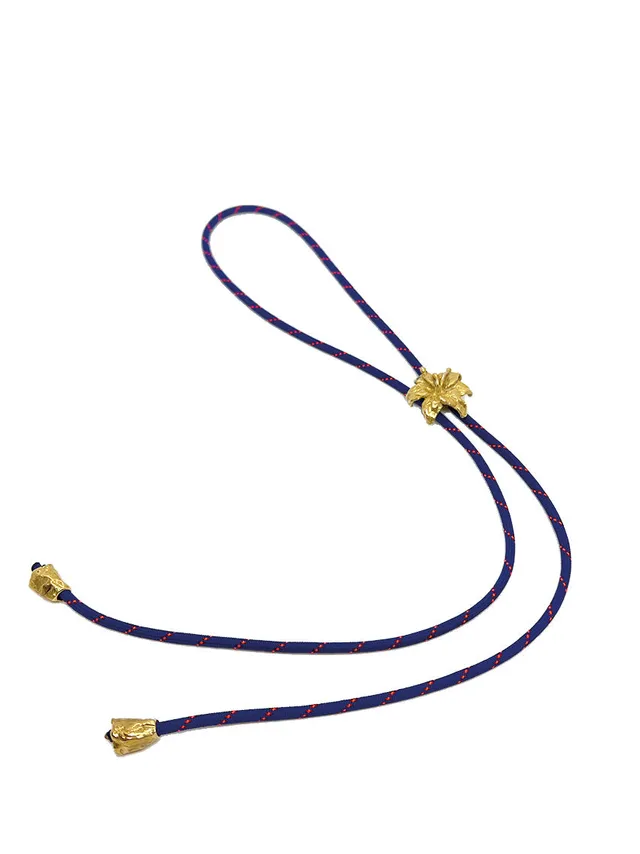 GiglioTigrato Bolo Tie gioiello bronzo cordino blu