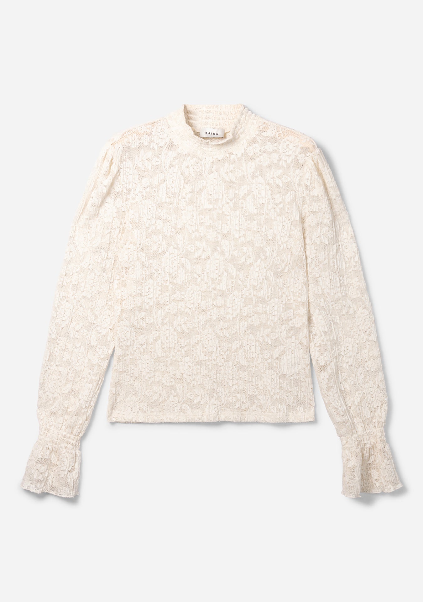 Aaiko Tory top pizzo crema CREAM collo alto