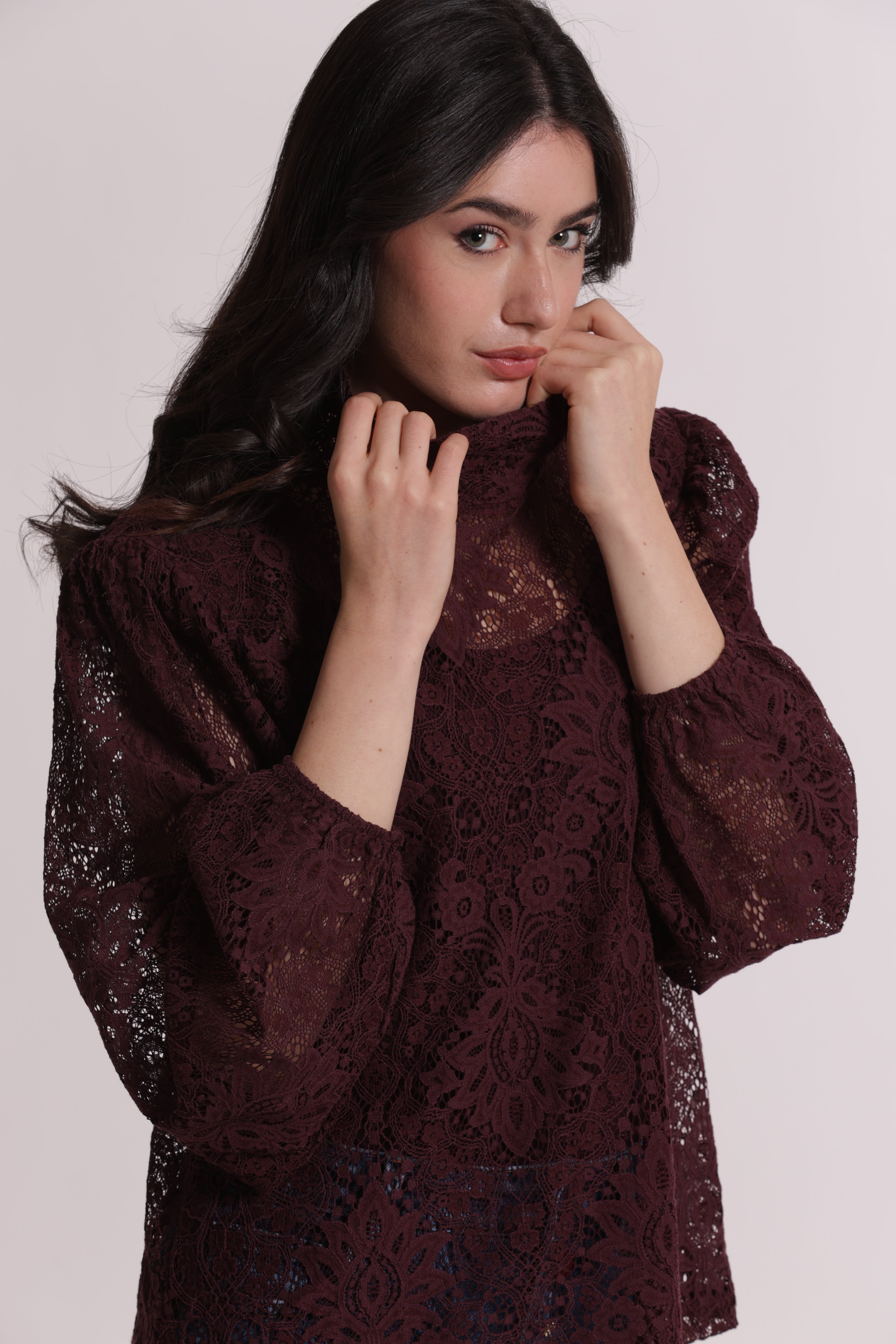 Mimi Mua Blusa Pizzo Bianco cotone