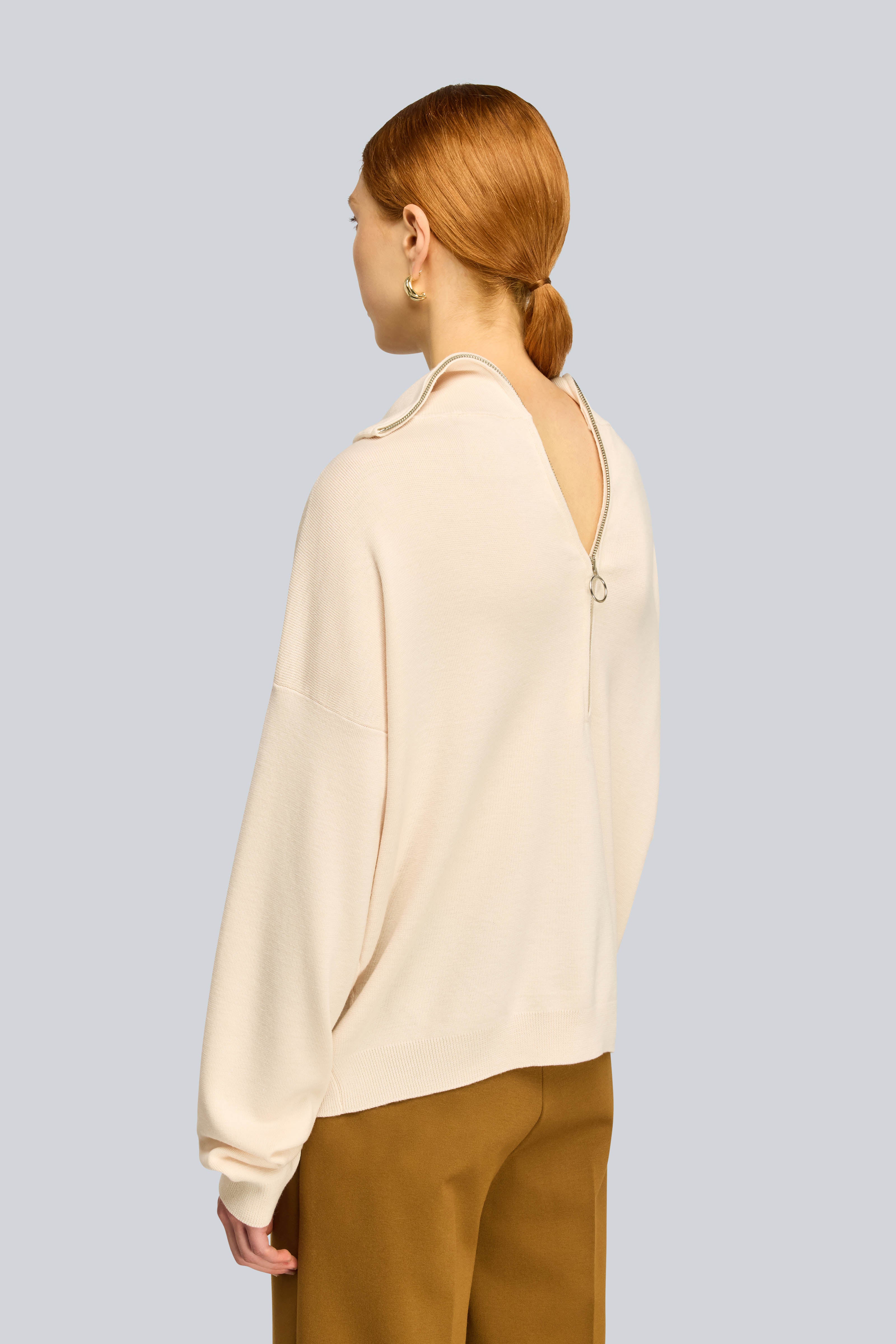 Semicouture Pamelia S6WA20 maglia lana zip burro