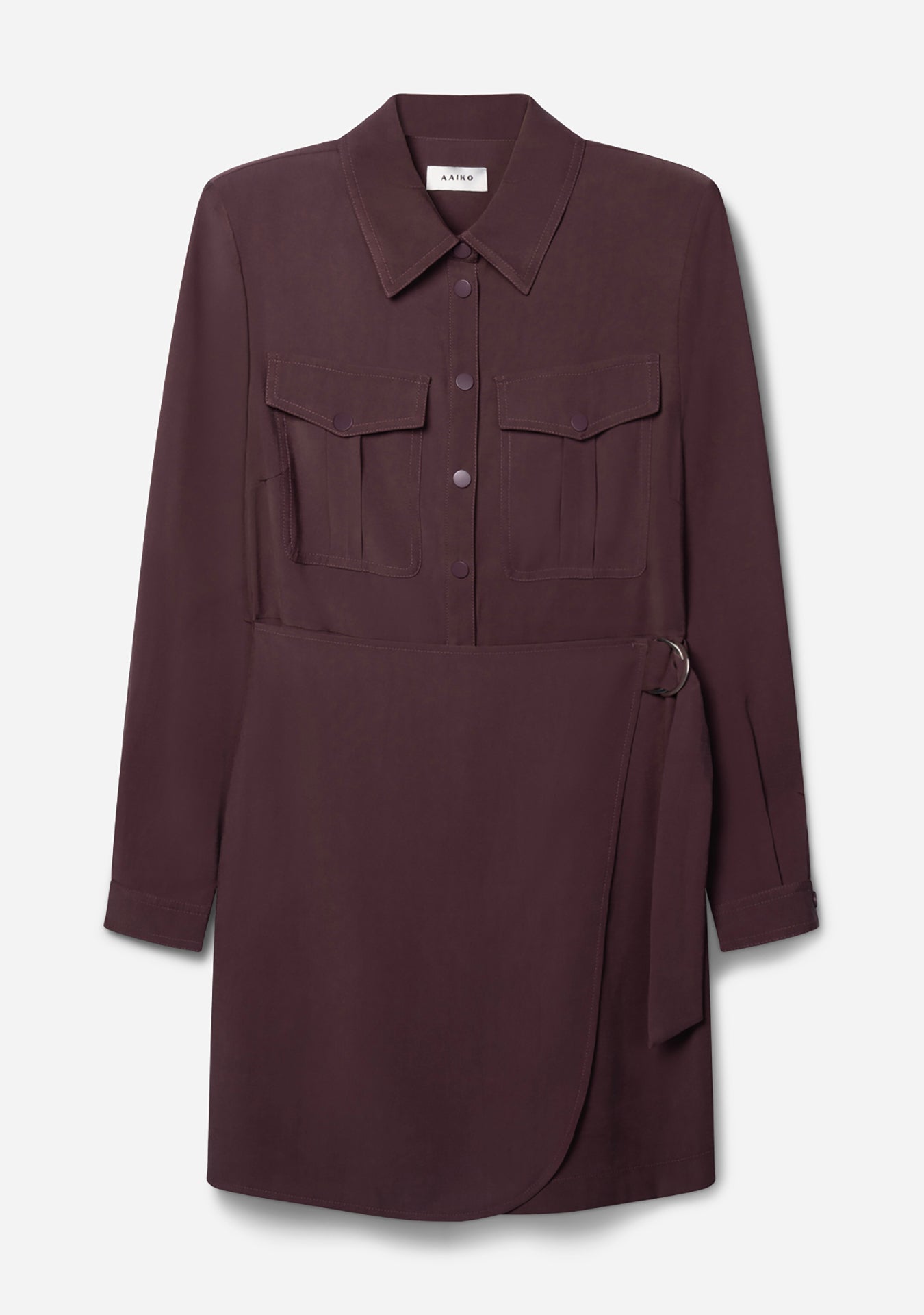 Aaiko Yven abito bordeaux collo camicia
