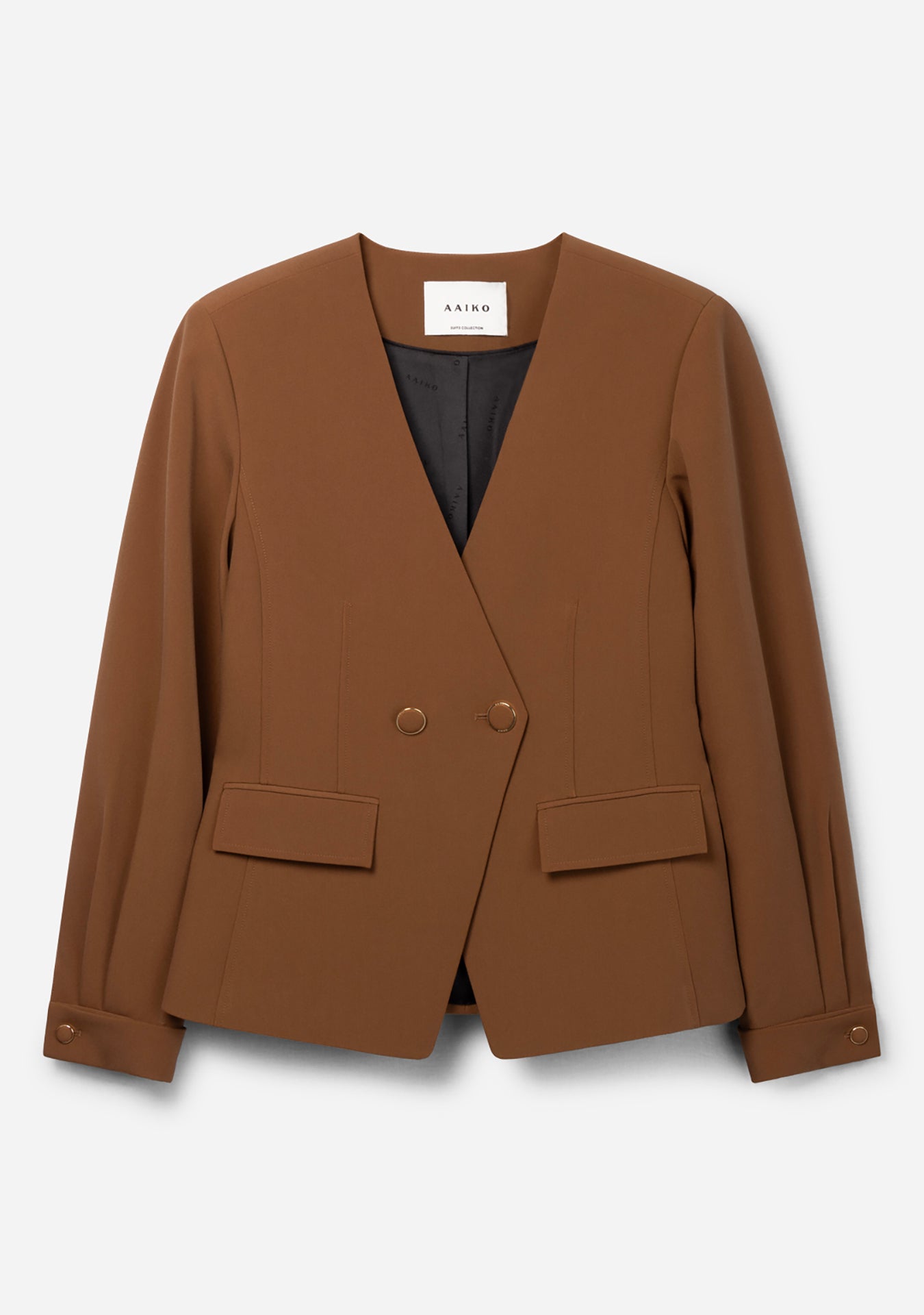 Aaiko Kayla blazer doppiopetto marrone scollo V